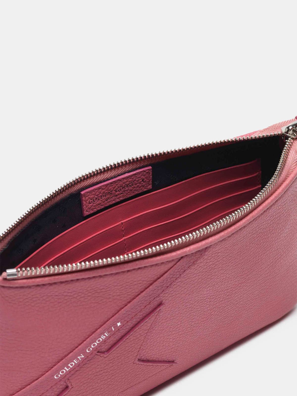 Women | Red Star Wrist Clutch Bag Grained Leather - Image 7