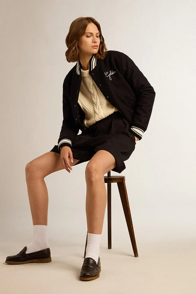 Women | Round-Neck Sweater Wool with Braided Motif | Natural White - Image 3