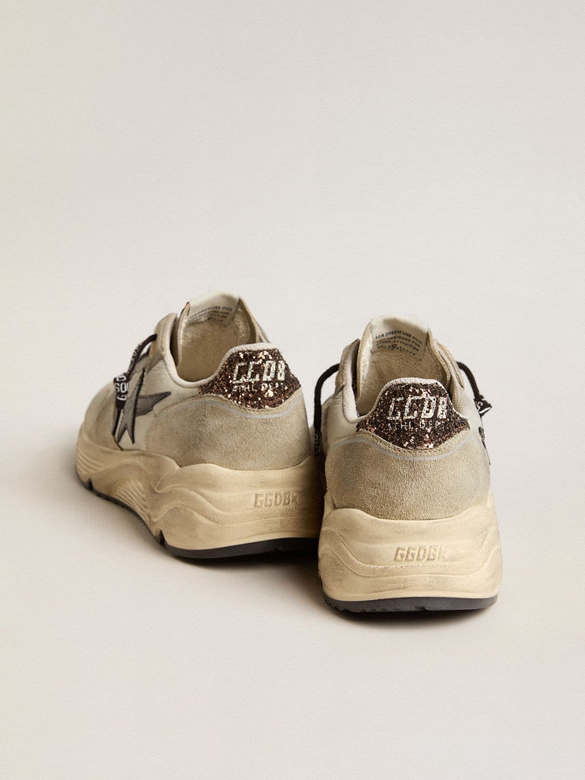 Women | Running Sole Gray Nylon with Black Star & Glitter Heel Tab | Ice x Taupe x Black x Brown - Image 2