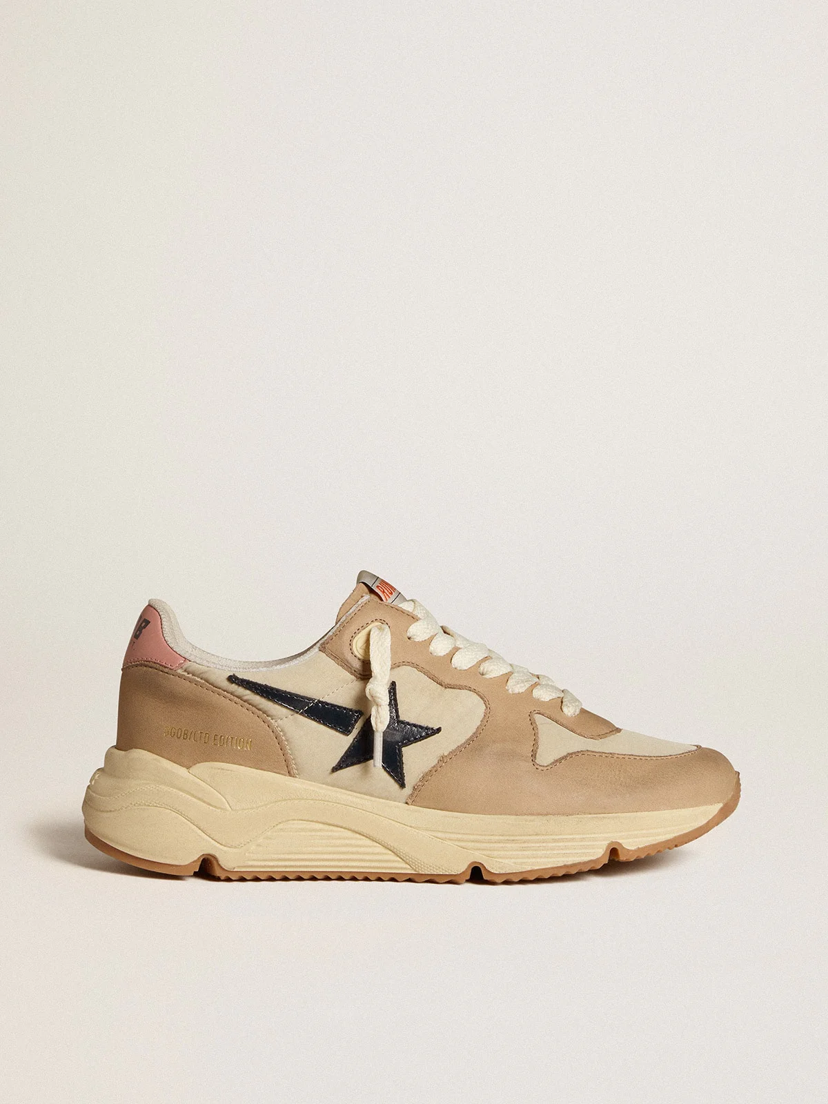 Women | Running Sole Ltd Nylon & Nubuck with Leather Star & Heel Tab | Marble x Sand x Dark Blue x Pink - Image 5