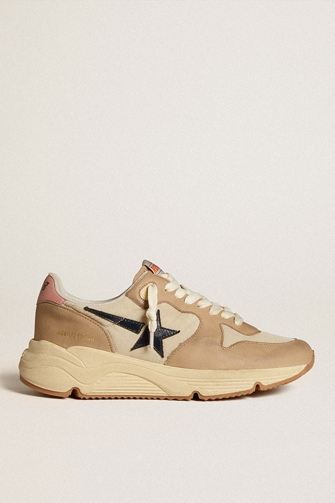 Women | Running Sole Ltd Nylon & Nubuck with Leather Star & Heel Tab | Marble x Sand x Dark Blue x Pink - Image 8