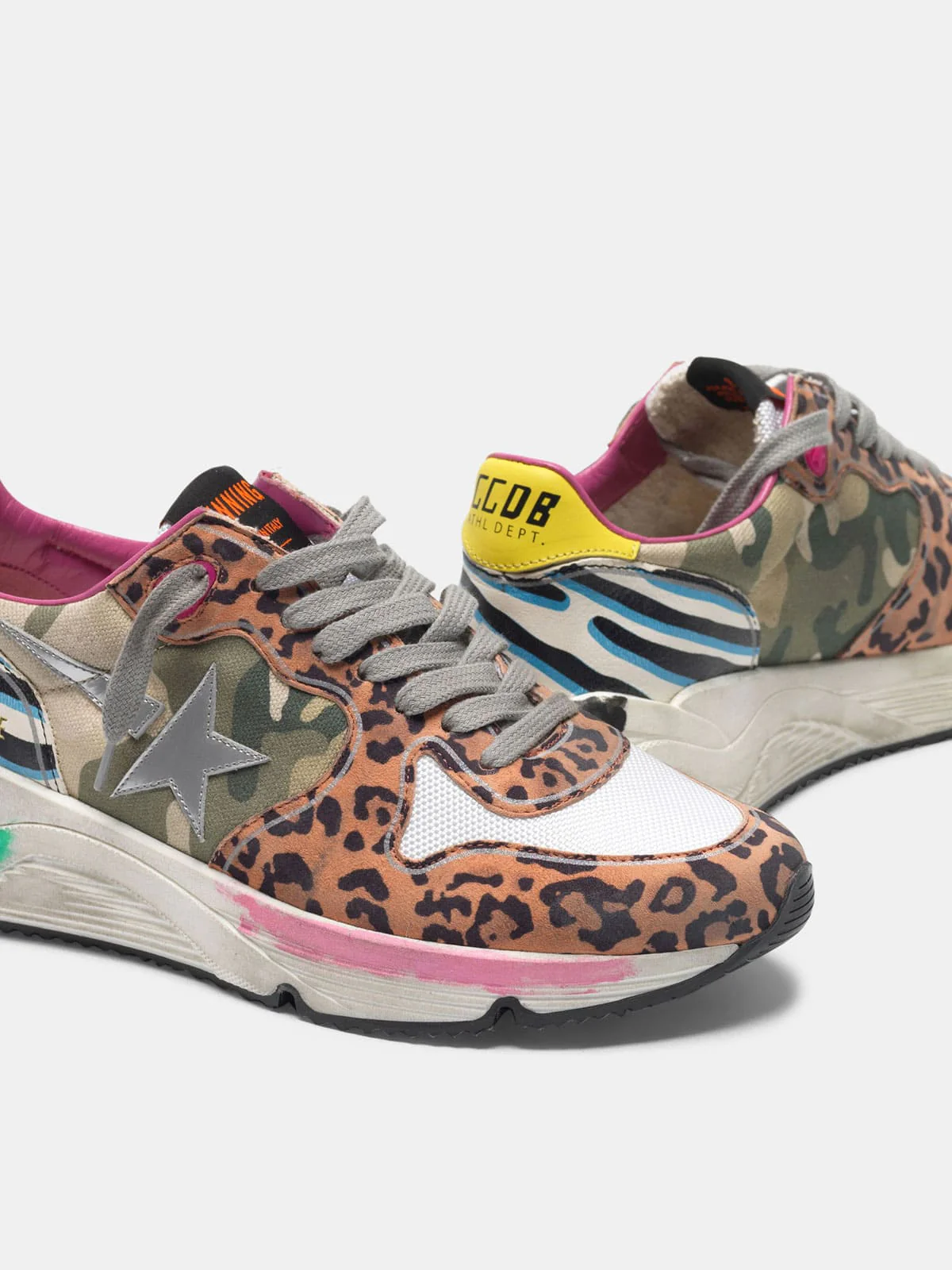 Women | Running Sole Sneakers with Mixed Animal-Print Upper - Image 2