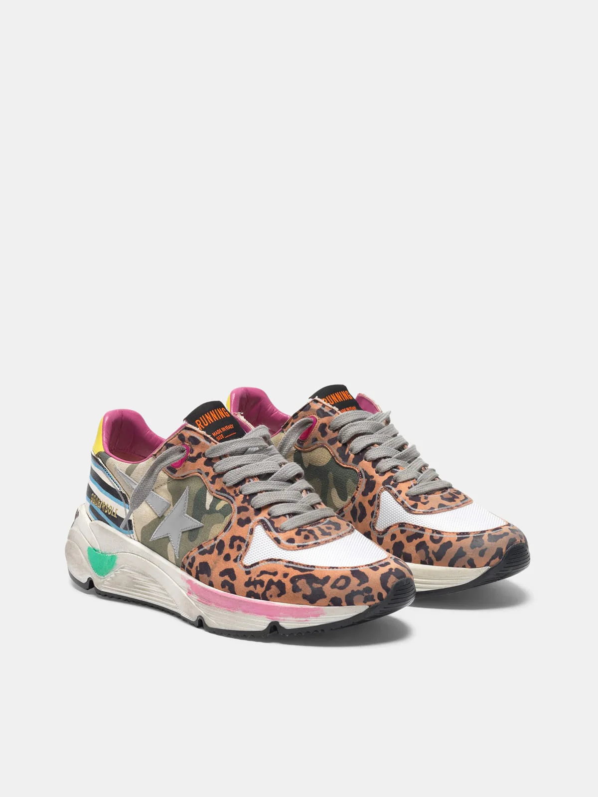 Women | Running Sole Sneakers with Mixed Animal-Print Upper - Image 8