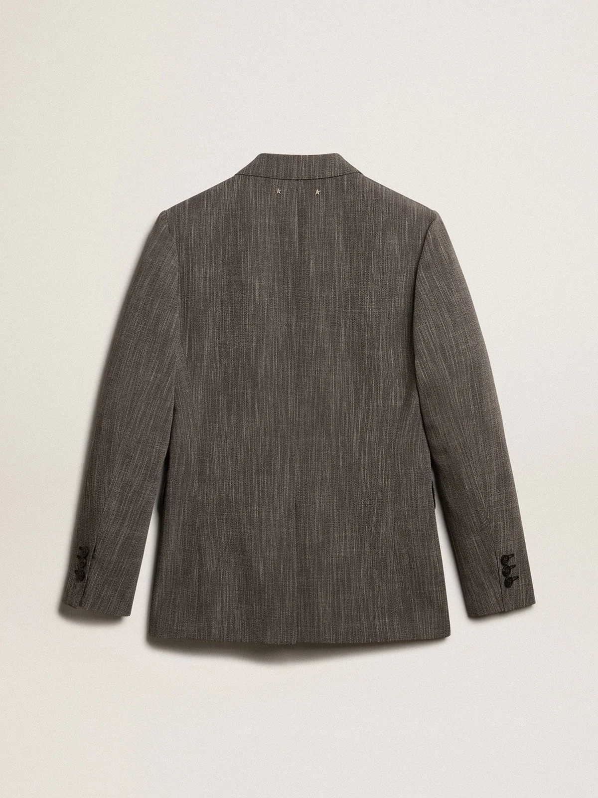 Women | Single-Breasted Wool Blend Jacket | Grey x White - Image 3