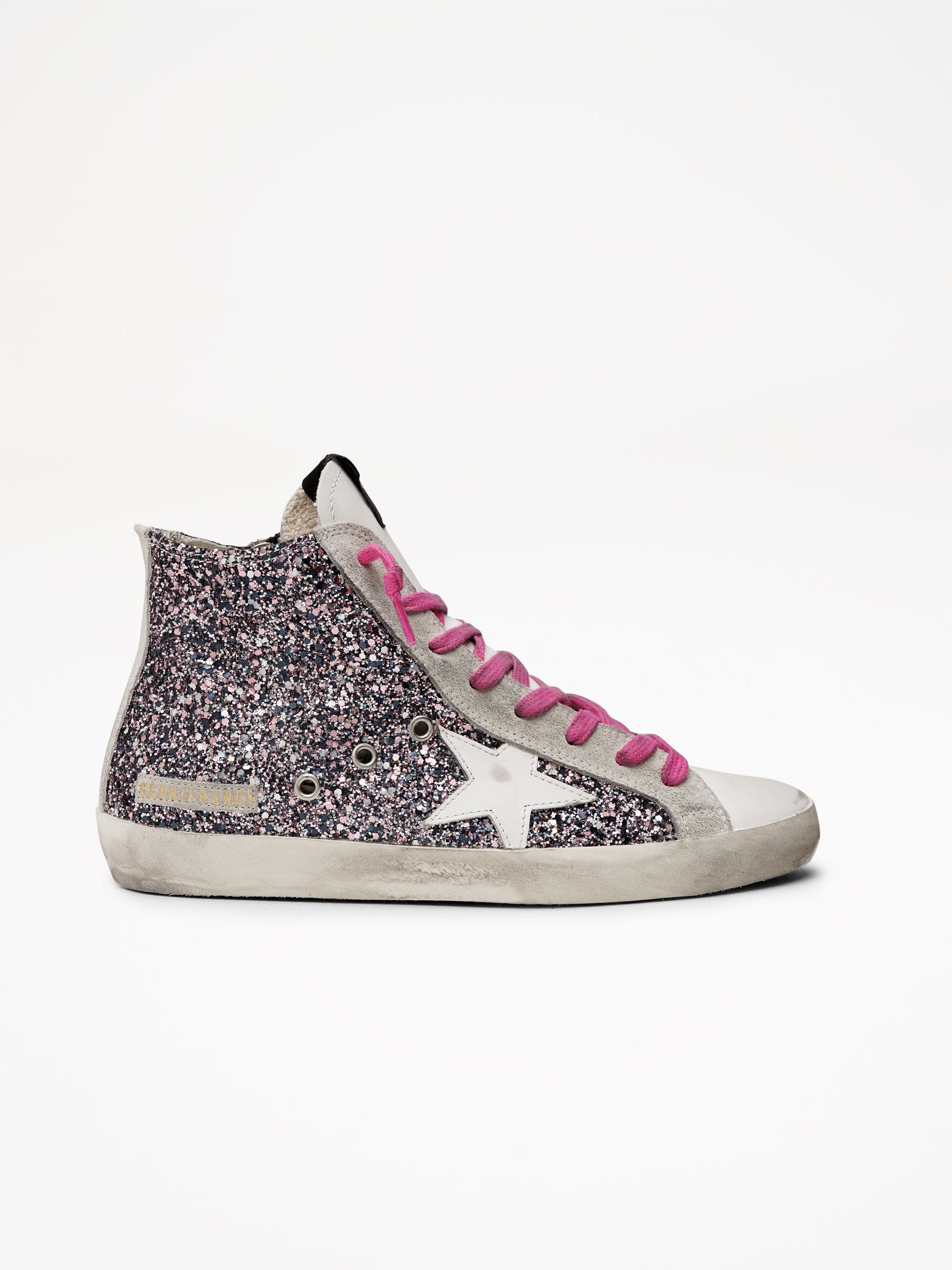 Women | Sneakers Francy Col C68 Pink-Gray Glitter-White Star - Image 3