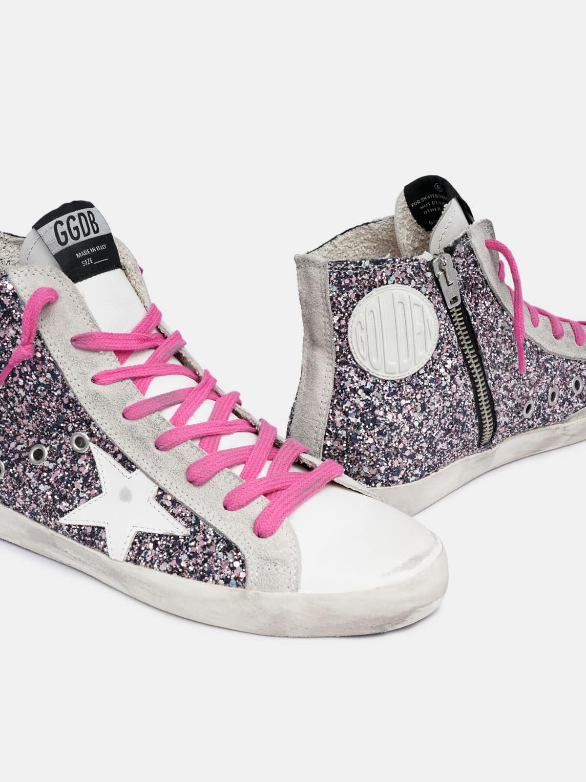 Women | Sneakers Francy Col C68 Pink-Gray Glitter-White Star - Image 4