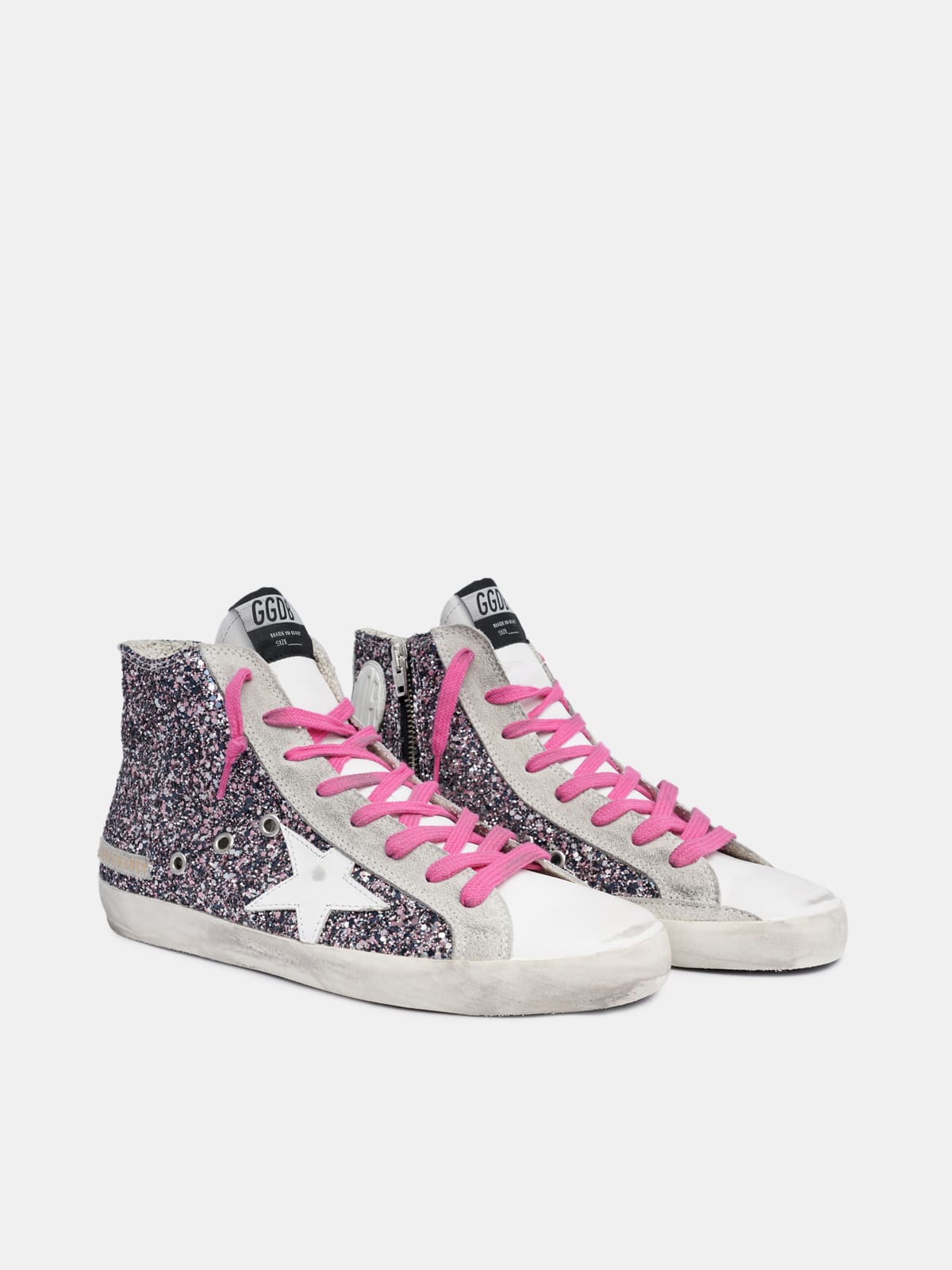 Women | Sneakers Francy Col C68 Pink-Gray Glitter-White Star - Image 6