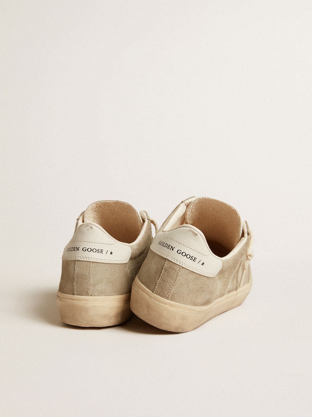 Women | Soul Star Beige Suede with White Leather Heel Tab | Taupe x Milk