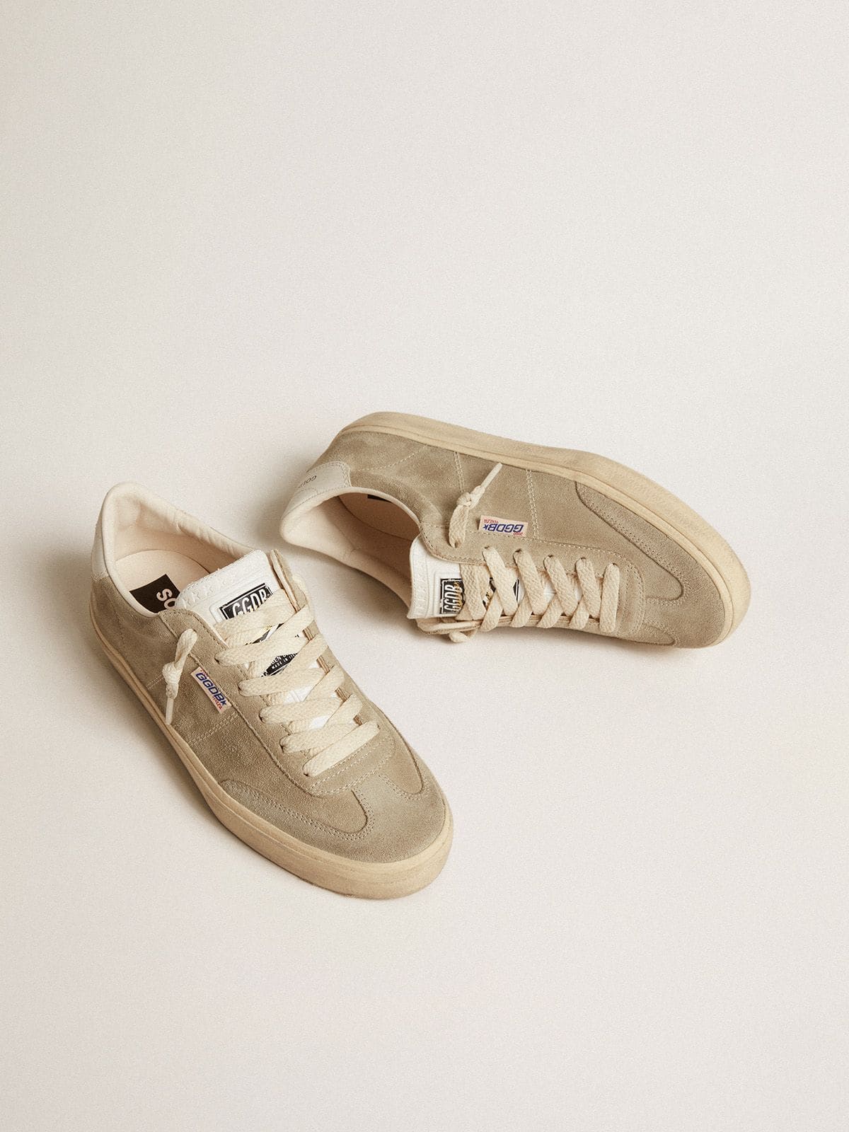 Women | Soul Star Beige Suede with White Leather Heel Tab | Taupe x Milk - Image 3