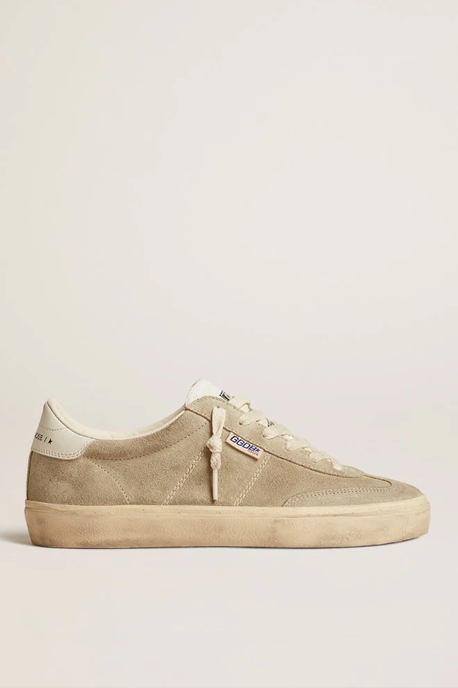 Women | Soul Star Beige Suede with White Leather Heel Tab | Taupe x Milk - Image 6