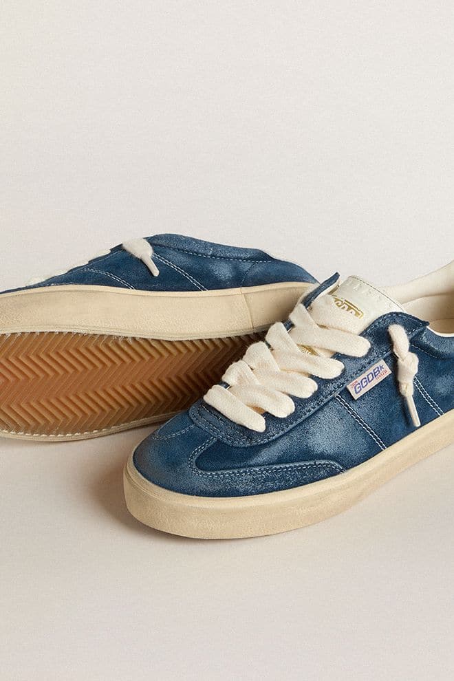 Women | Soul Star Blue Suede with White Leather Heel Tab | Blue x Milk - Image 9