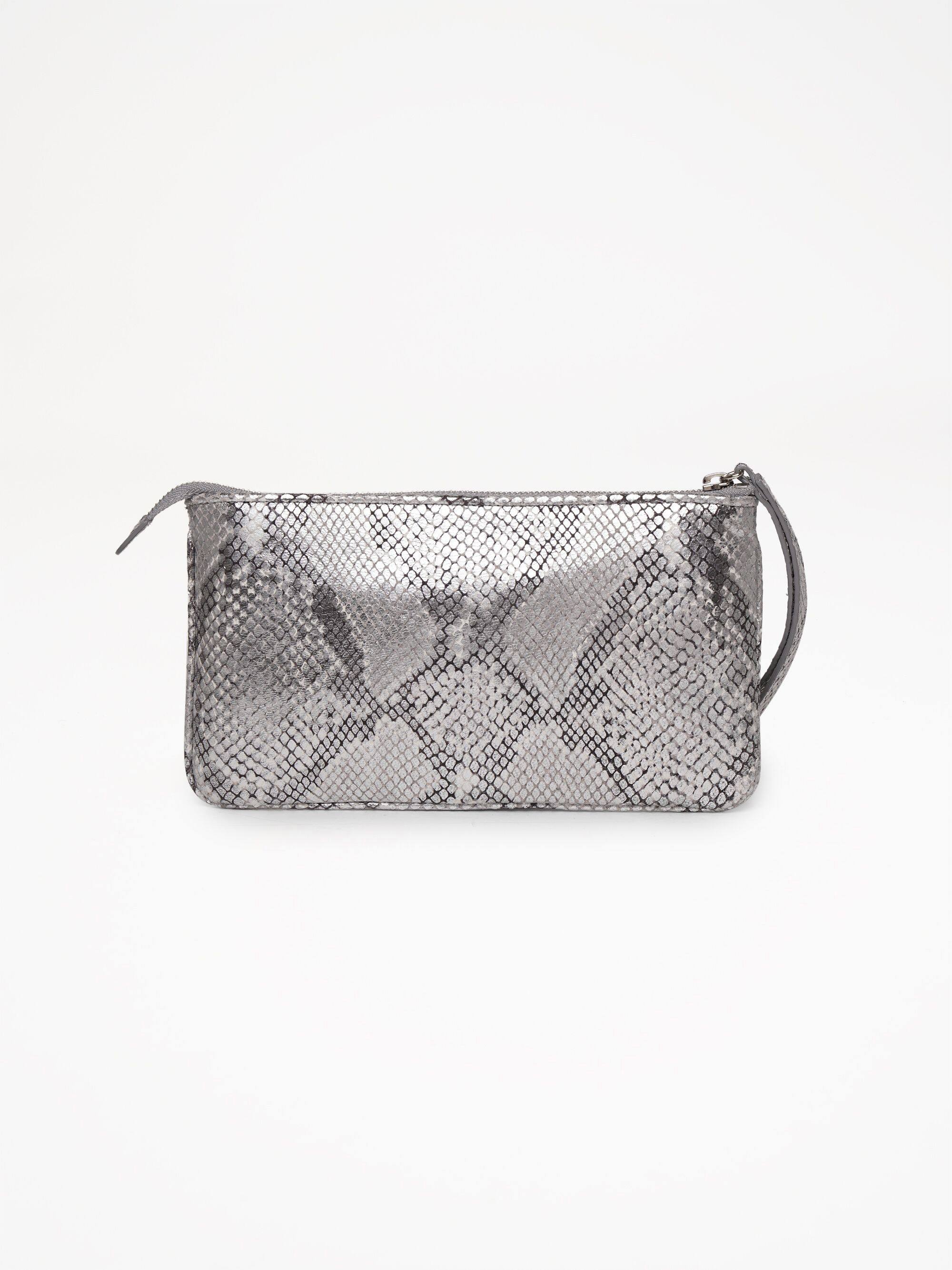 Women | Star Wrist Wallet Silver Printed Python Lam