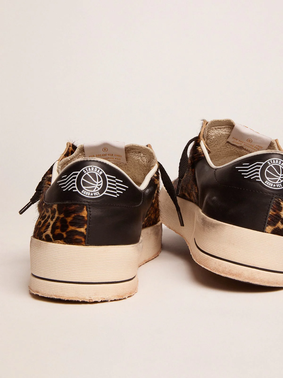 Women | Stardan Sneakers Leopard-Print Pony Skin & Black Star | Beige Brown Leo x White x Black - Image 4