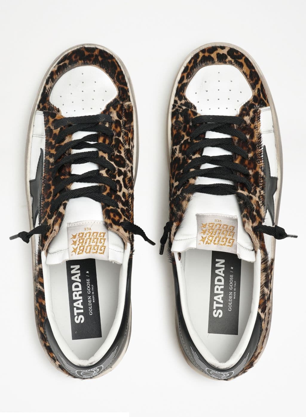 Women | Stardan Sneakers Leopard-Print Pony Skin & Black Star | Beige Brown Leo x White x Black - Image 7