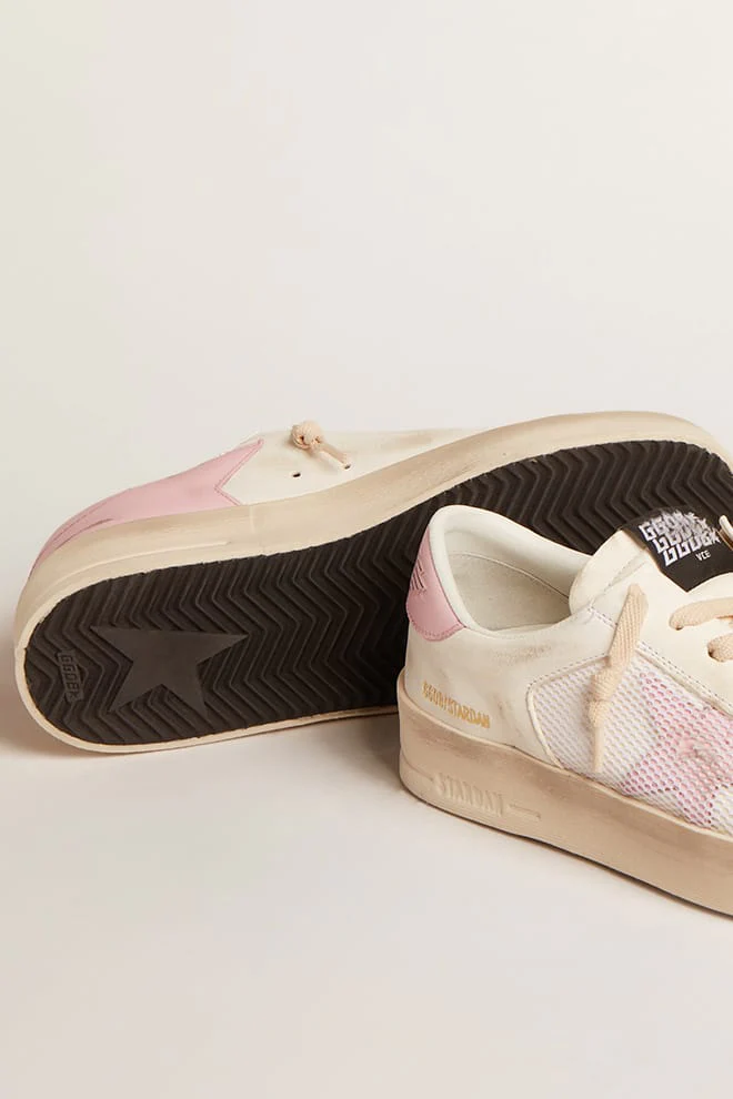 Women | Stardan Sneakers with Pink Star | White x Orchid Pink