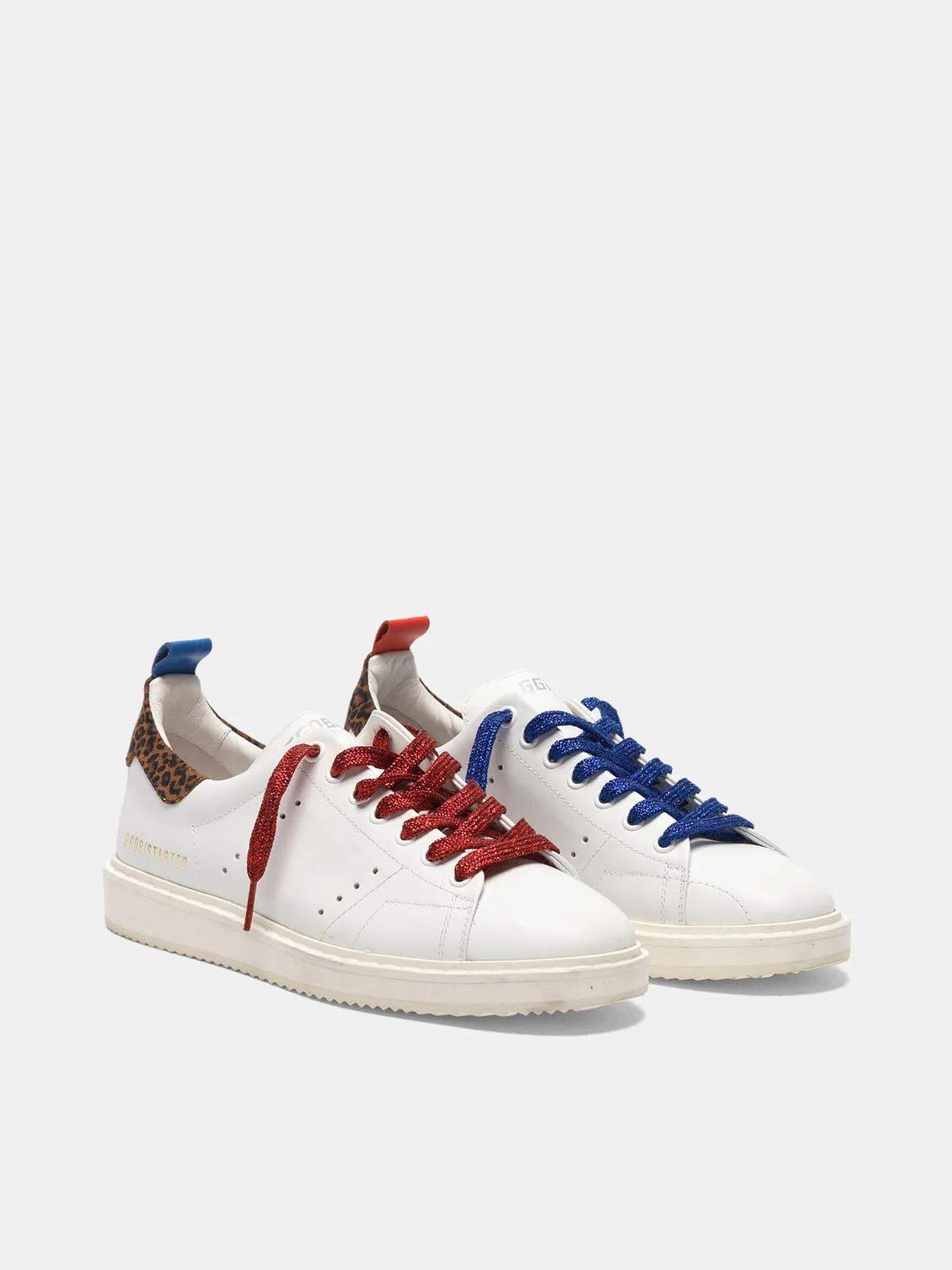 Women | Starter Sneakers Leather with Leopard-Print Heel Tab - Image 2