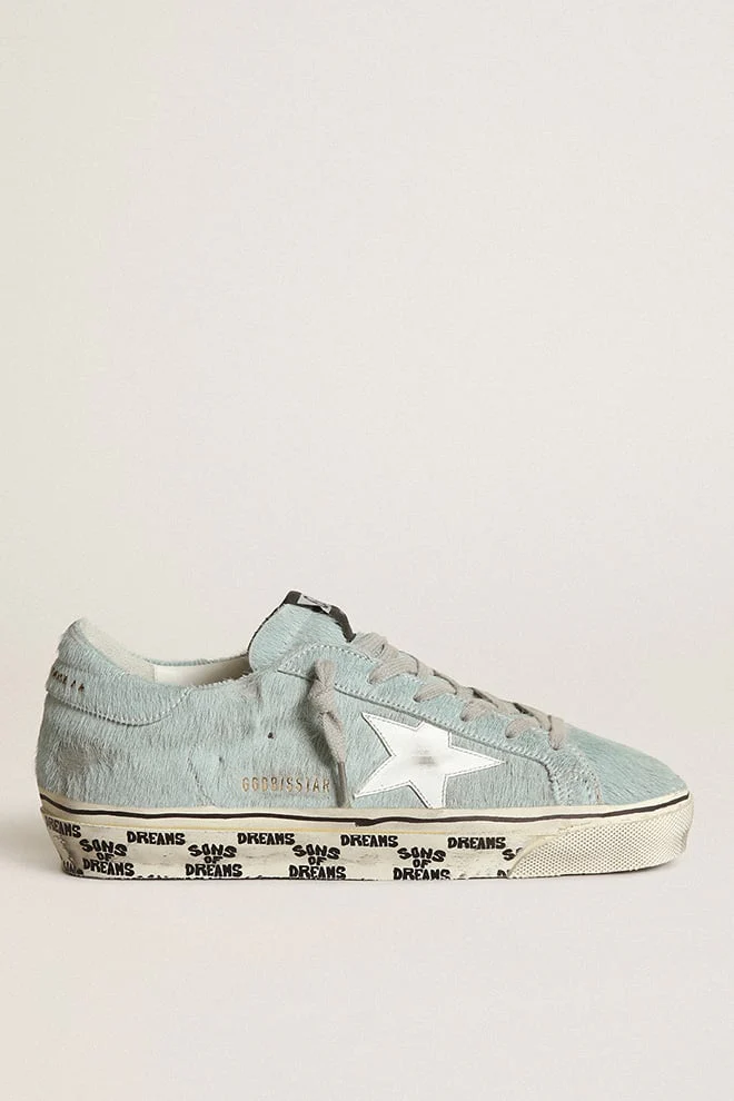 Women | Super-Star Aquamarine with White Star & Grey Laces | Aquamarine x White