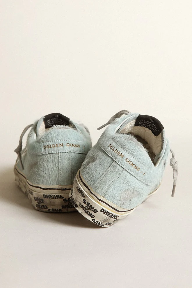 Women | Super-Star Aquamarine with White Star & Grey Laces | Aquamarine x White - Image 6