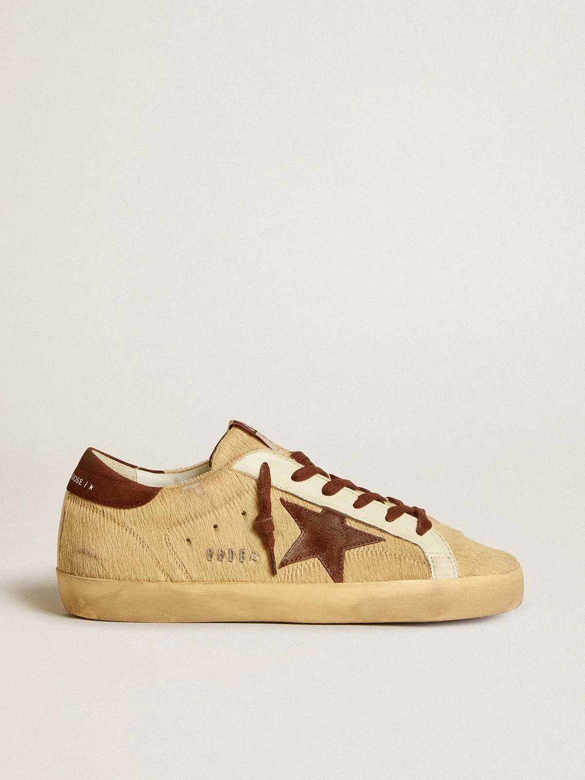 Women | Super-Star Beige Pony Skin with Brown Suede Star & Heel Tab | Butter x Brown - Image 2
