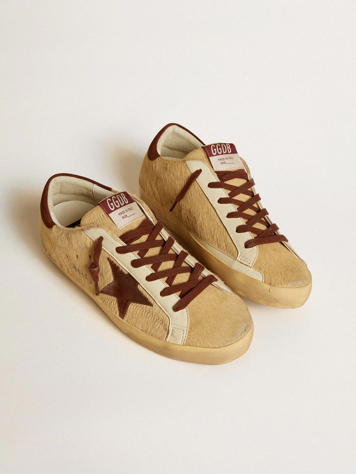 Women | Super-Star Beige Pony Skin with Brown Suede Star & Heel Tab | Butter x Brown - Image 7