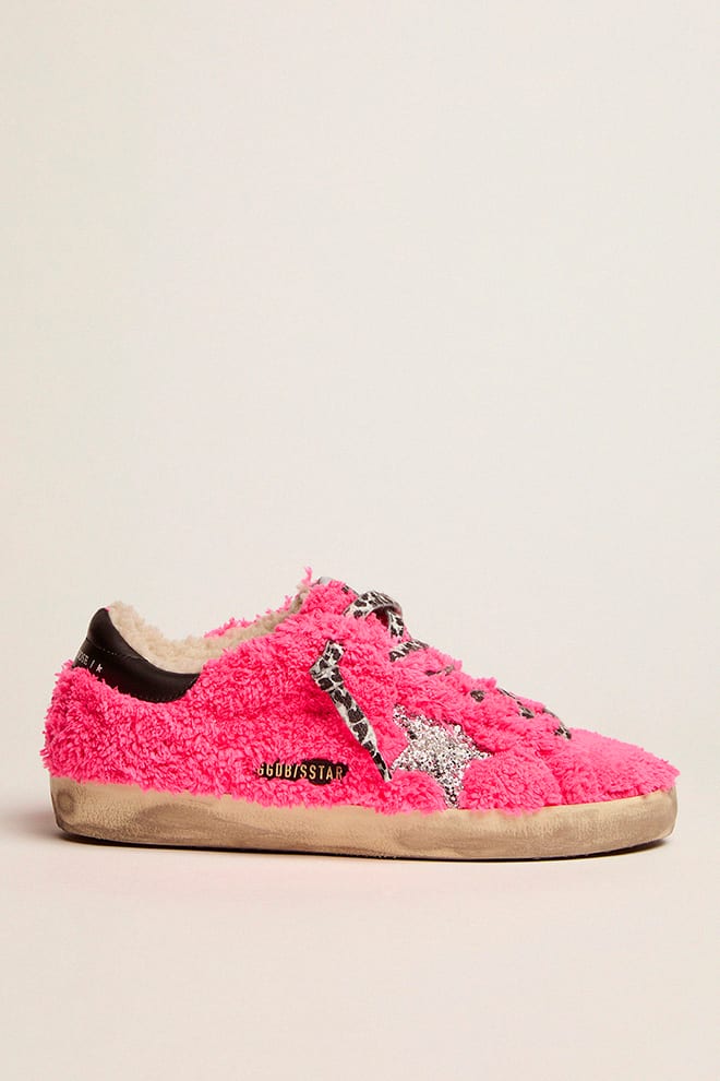 Women | Super-Star Fuchsia Terry with Shearling Lining | Fuxia x Silver x Black x Beige - Image 3