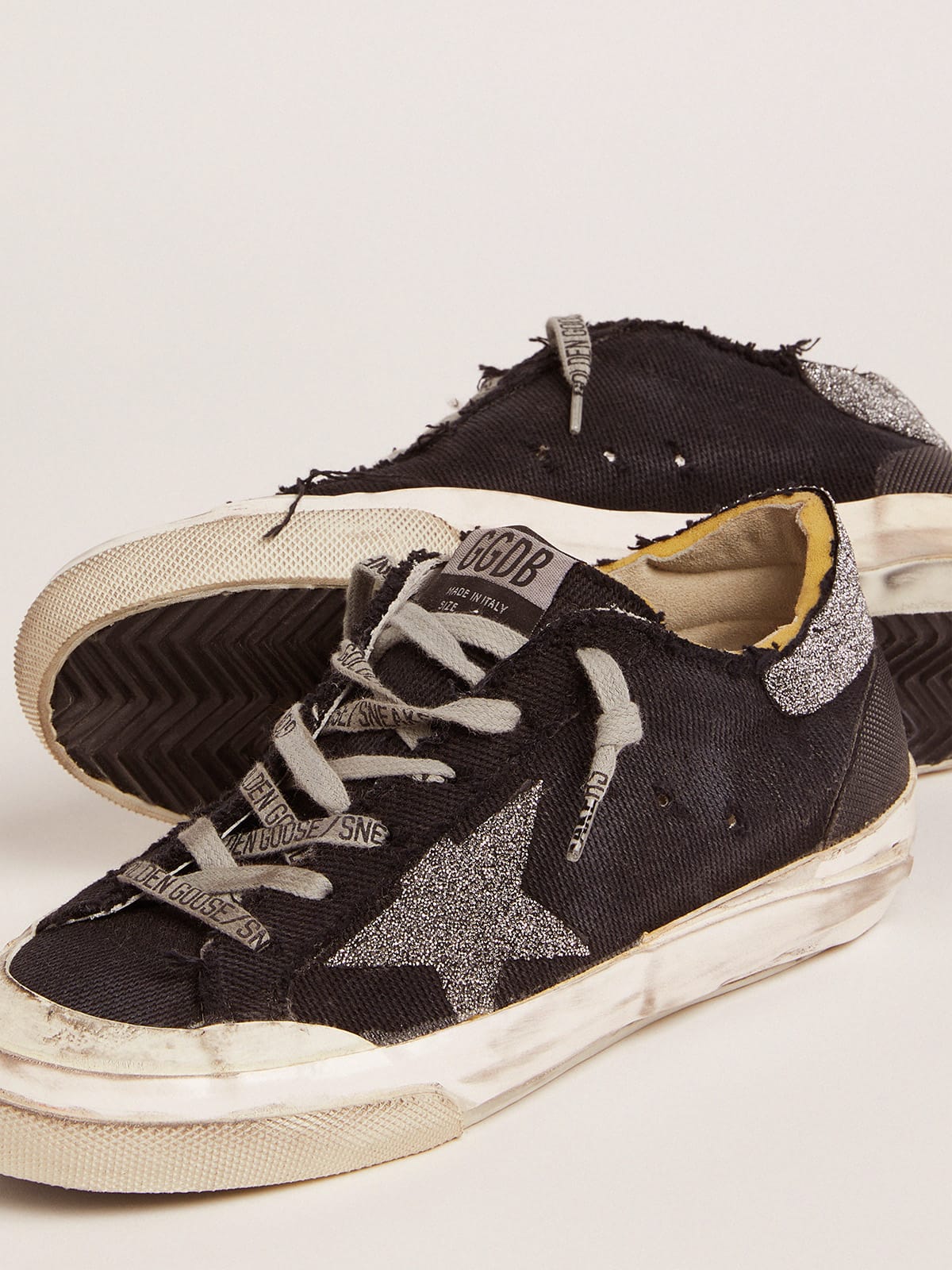 Women | Super-Star Lab Canvas with Swarovski Crystal Star & Heel Tab | Black x Crystal - Image 2
