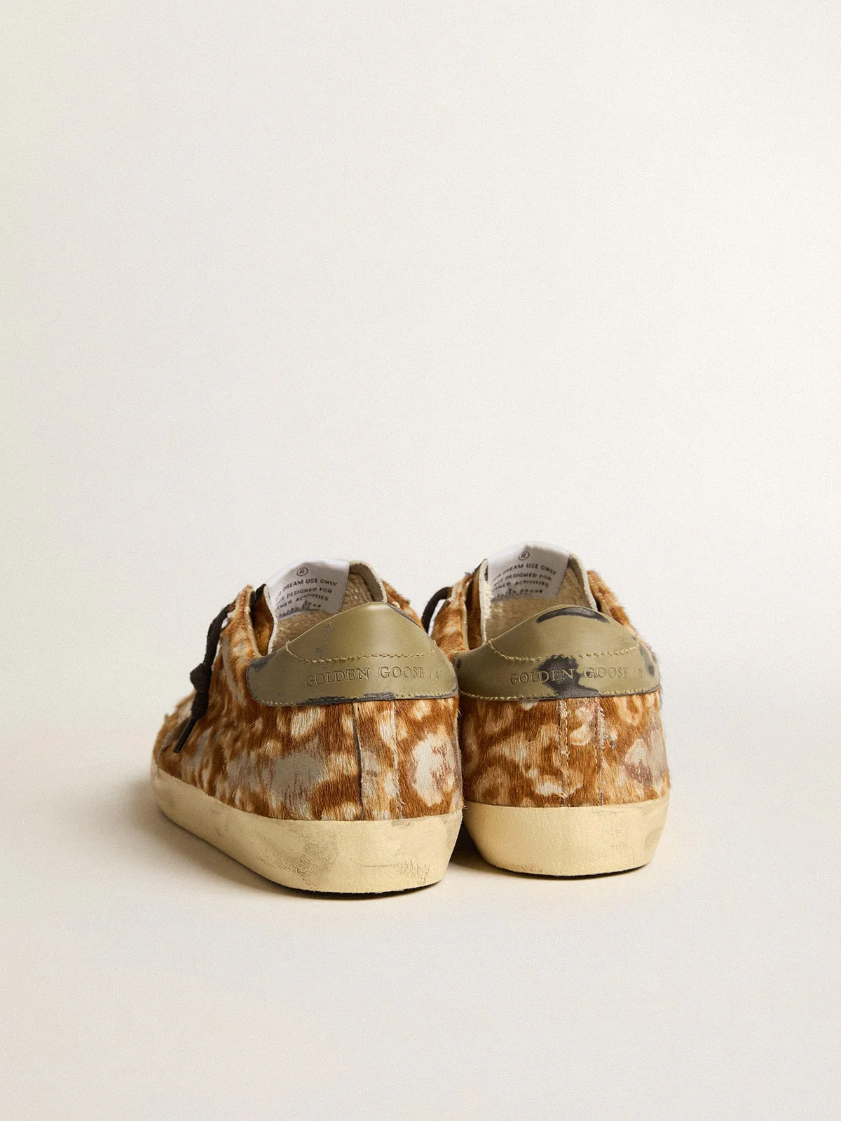 Women | Super-Star Lab Leopard Pony Skin with Gold Star & Gray Heel Tab | Leo Hazelnut x Light Grey x Gold x Grey x Blue - Image 4