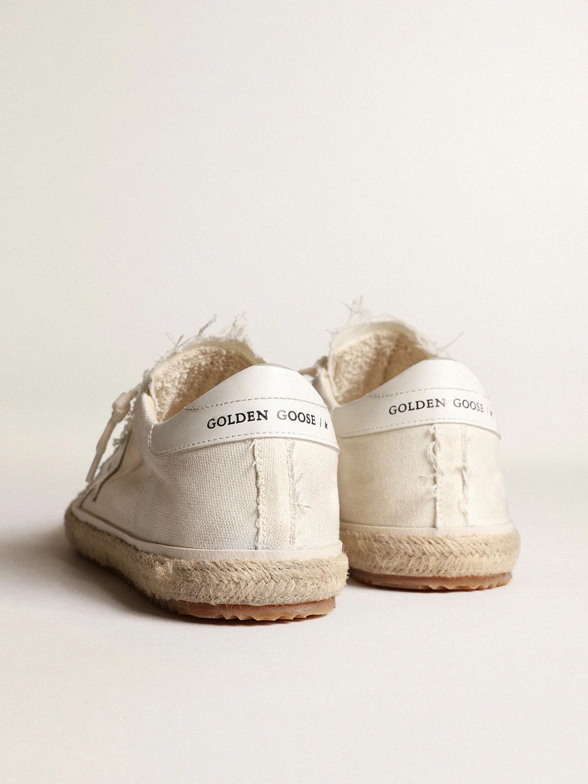 Women | Super-Star Ltd Canvas with White Star & Raffia Toe | White Milk x White - Image 3