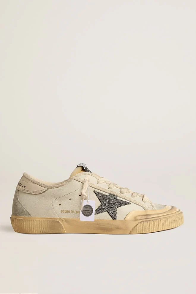 Women | Super-Star Ltd with Black Swarovski Crystal Star | White x Ice x Black x Buttercream - Image 7