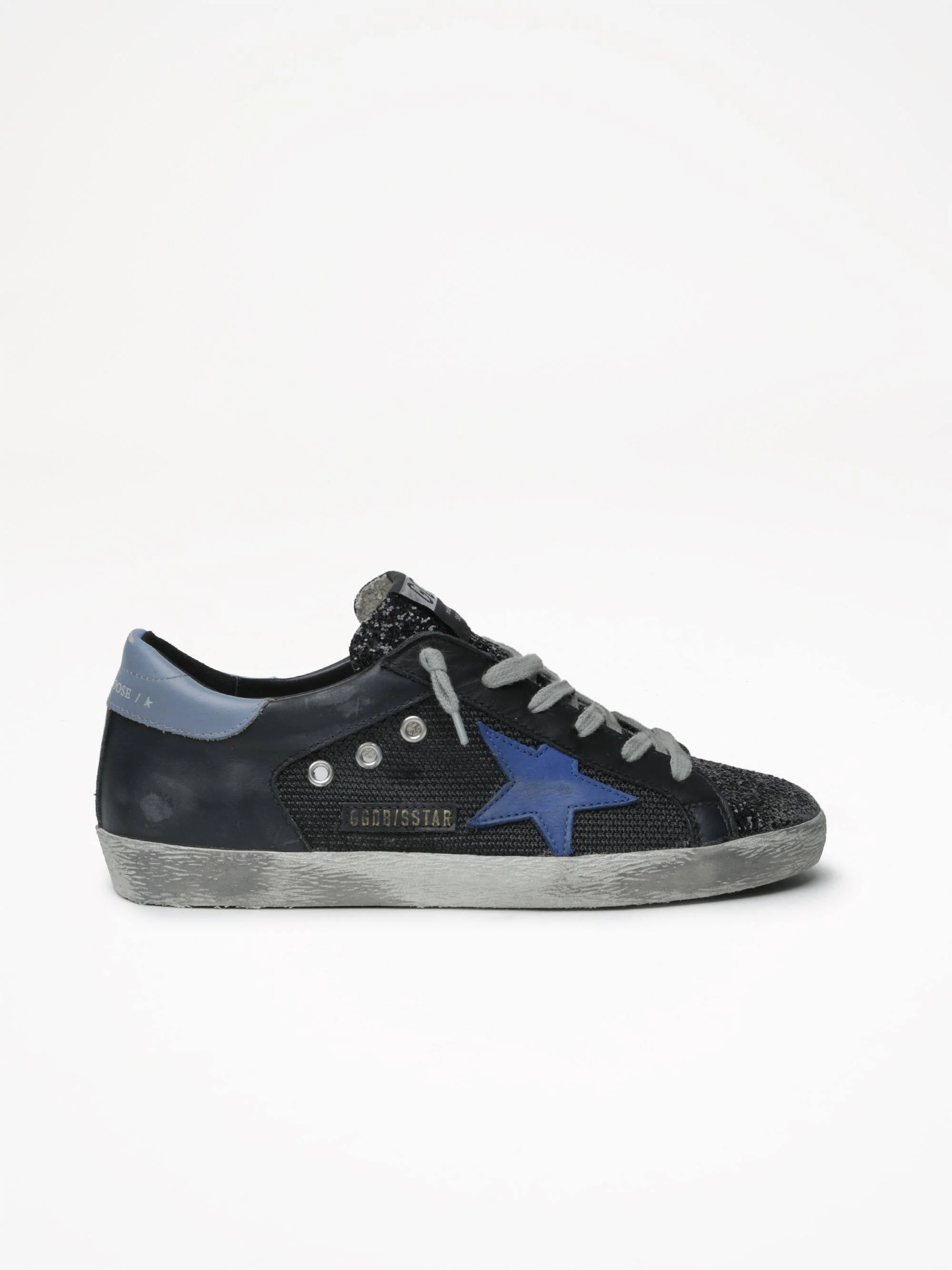 Women | Super-Star Net & Leather Upper Nabuk Star Glitter | Black x Bluette x Powder Blue - Image 2