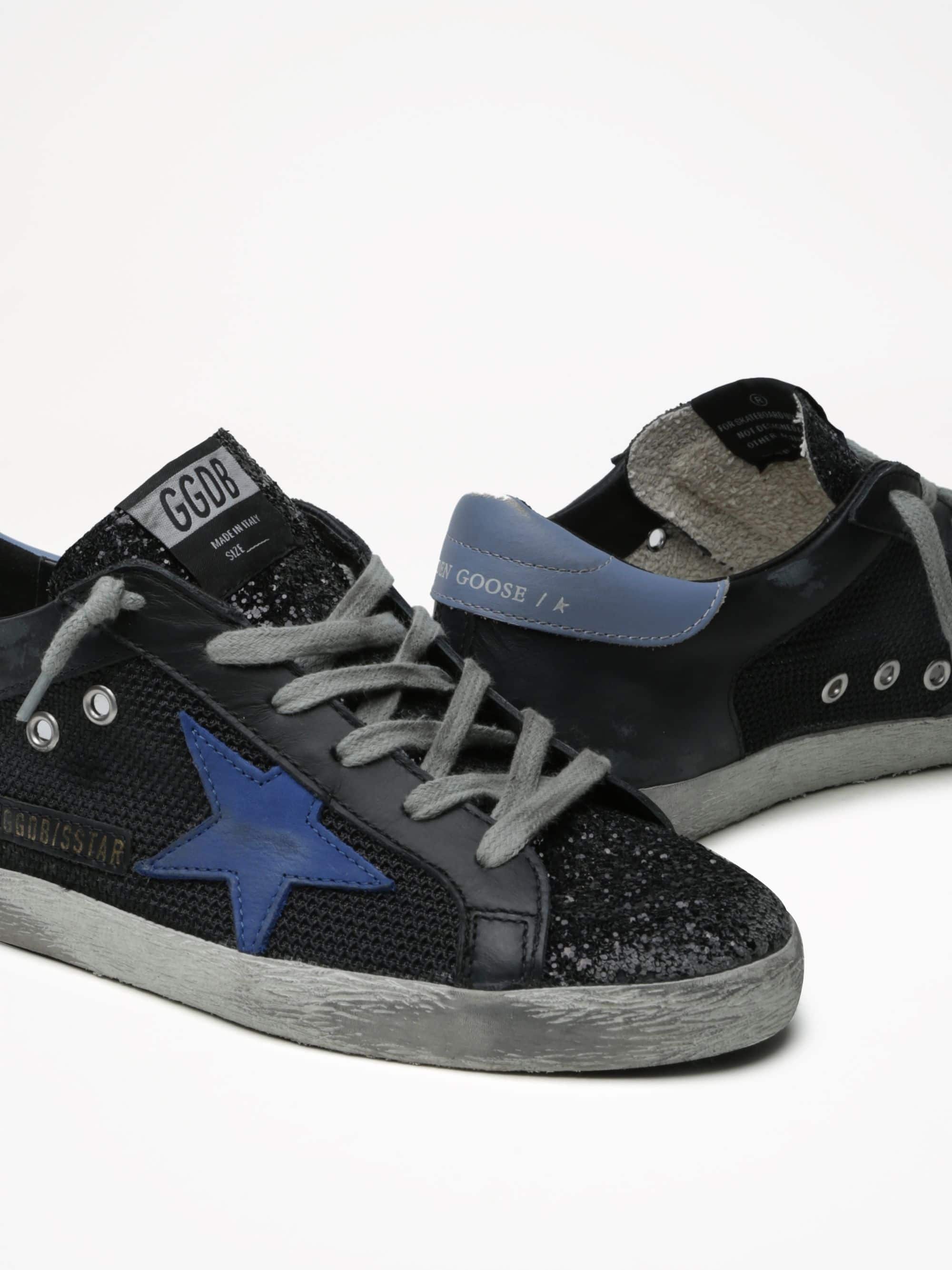Women | Super-Star Net & Leather Upper Nabuk Star Glitter | Black x Bluette x Powder Blue - Image 3