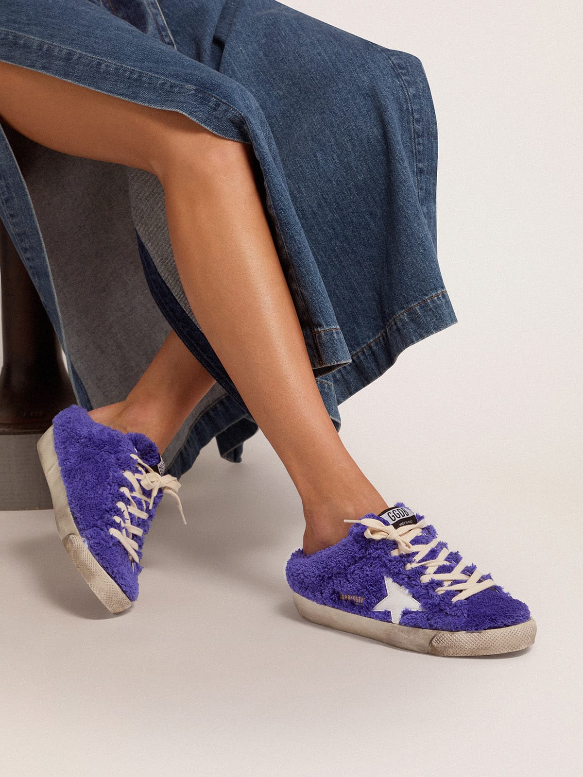 Women | Super-Star Sabot Royal Blue Terry with White Star | Royal Blue x White