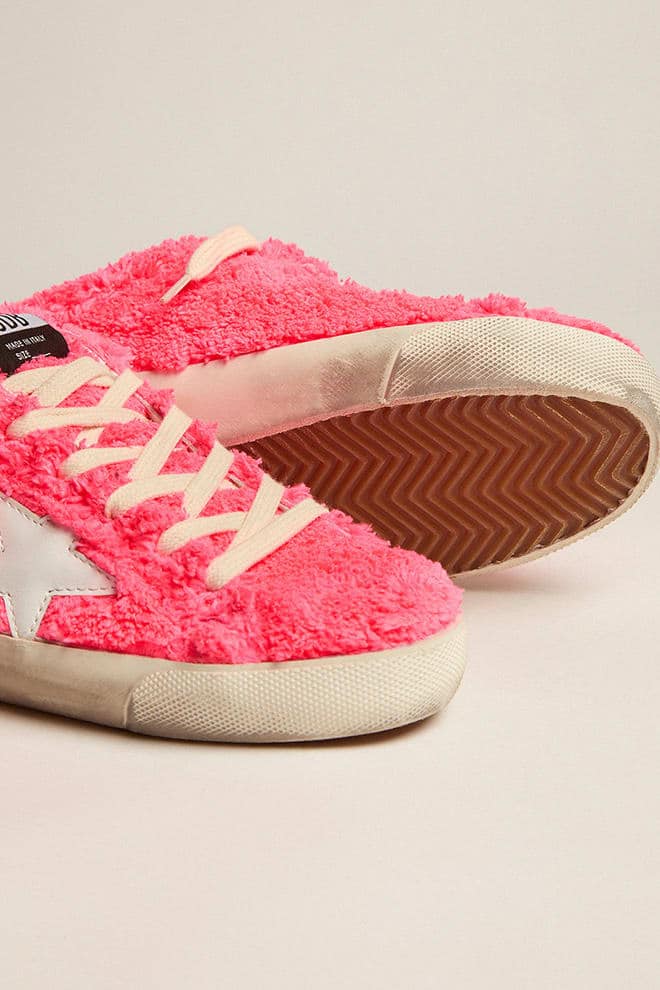 Women | Super-Star Sabot Sponge Upper Leather Star | Fuchsia x White - Image 2