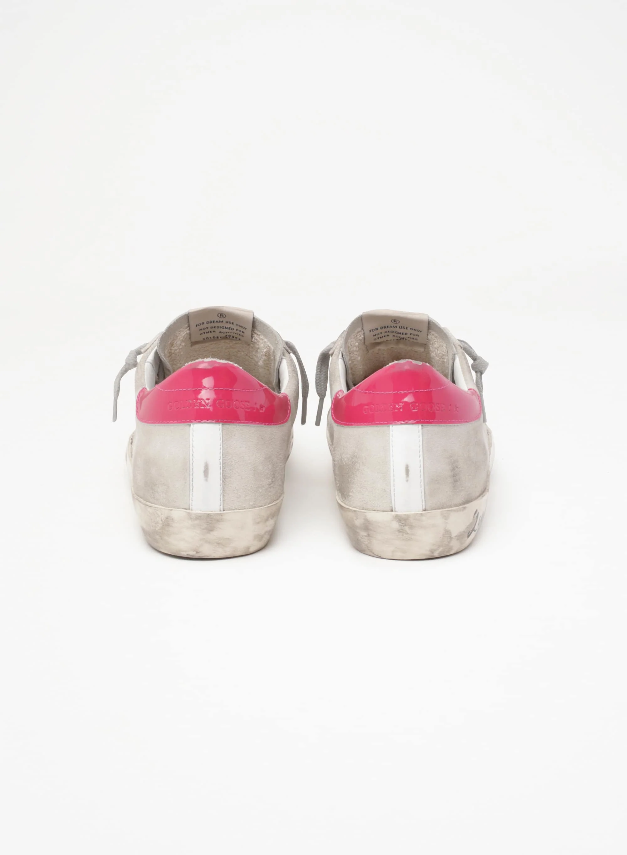 Women | Super-Star Sneakers Gray Suede with White Star & Red Heel Tab | Ice x White x Light Red - Image 5