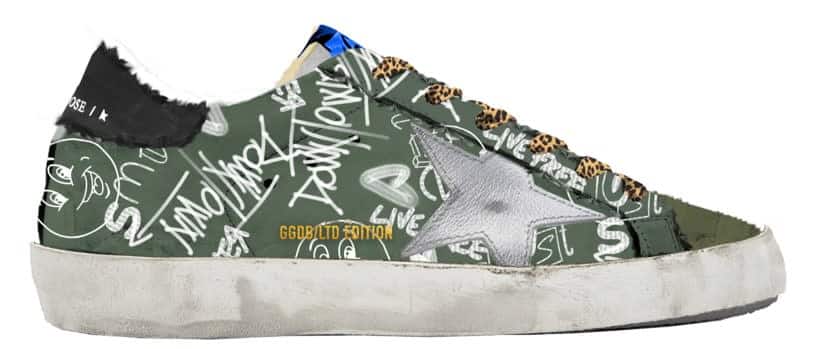 Women | Super-Star Sneakers Green Cotton with Contrasting White Decorations | Green x White x Black x Silver - Image 4