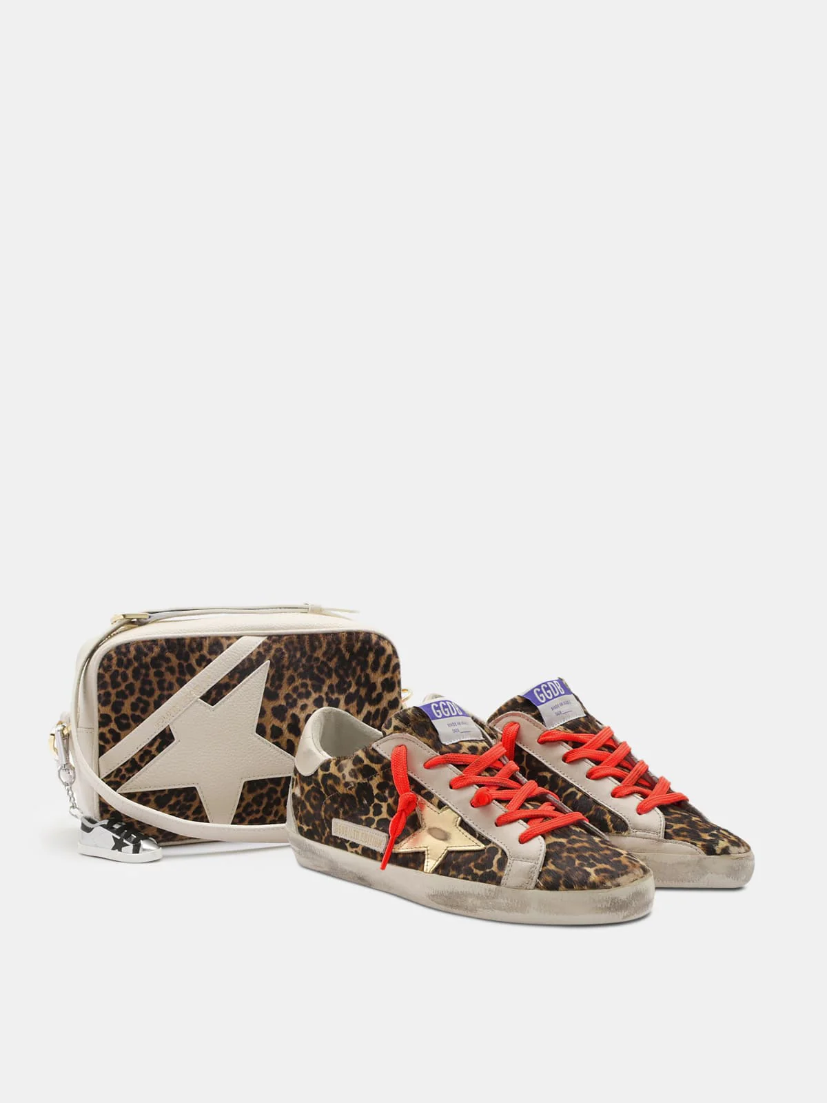Women | Super-Star Sneakers Leopard-Print Pony Skin with Gold Star | Beige Brown Leo x Gold x Ice - Image 3