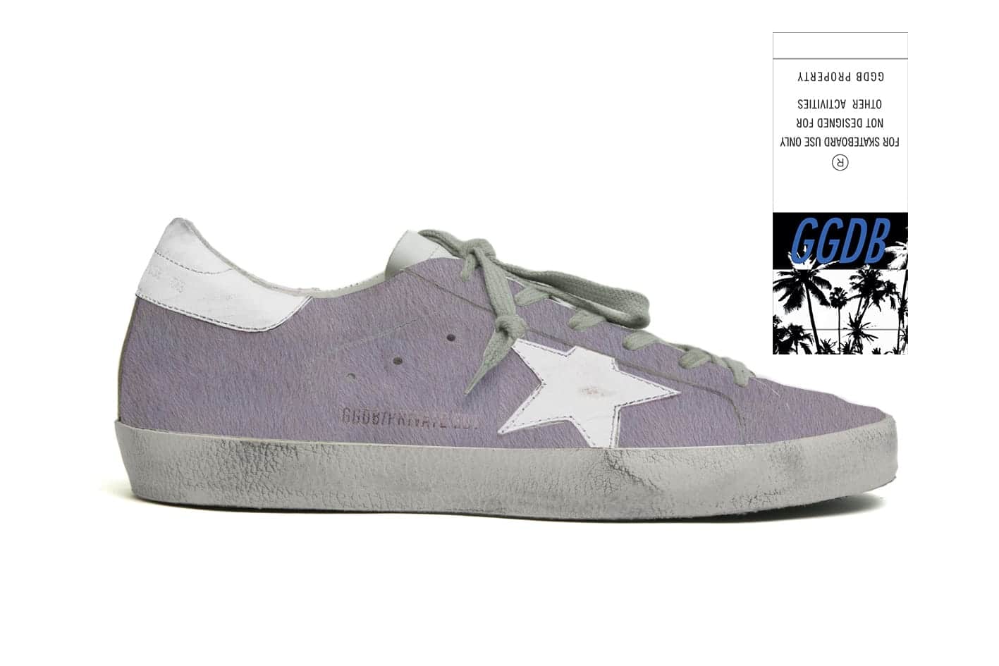 Women | Super-Star Sneakers Lilac Pony Skin with White Leather Star & Heel Tab - Image 3
