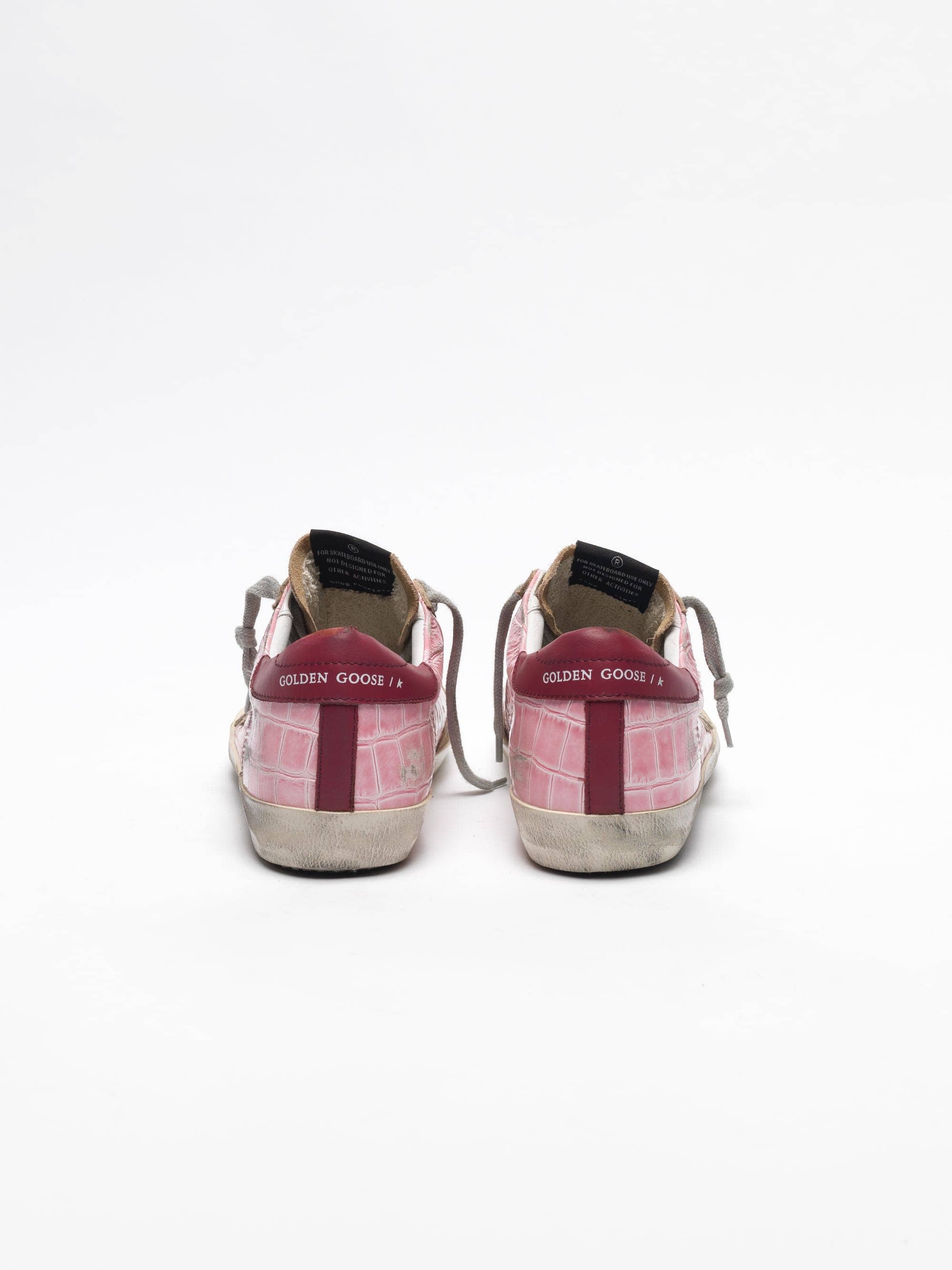 Women | Super-Star Sneakers Pink Crocodile-Print Leather with Platinum Star - Image 7