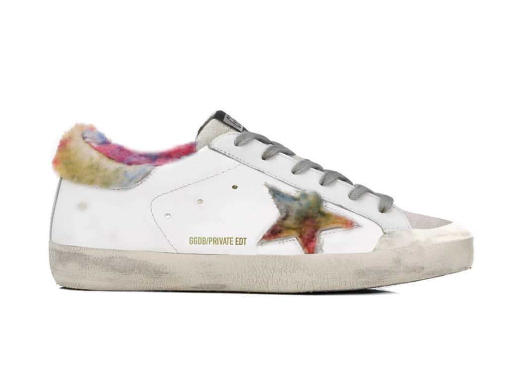 Women | Super-Star Sneakers White Leather with Colorful Shearling Star & Interior | White x Ice x Multicolor - Image 2