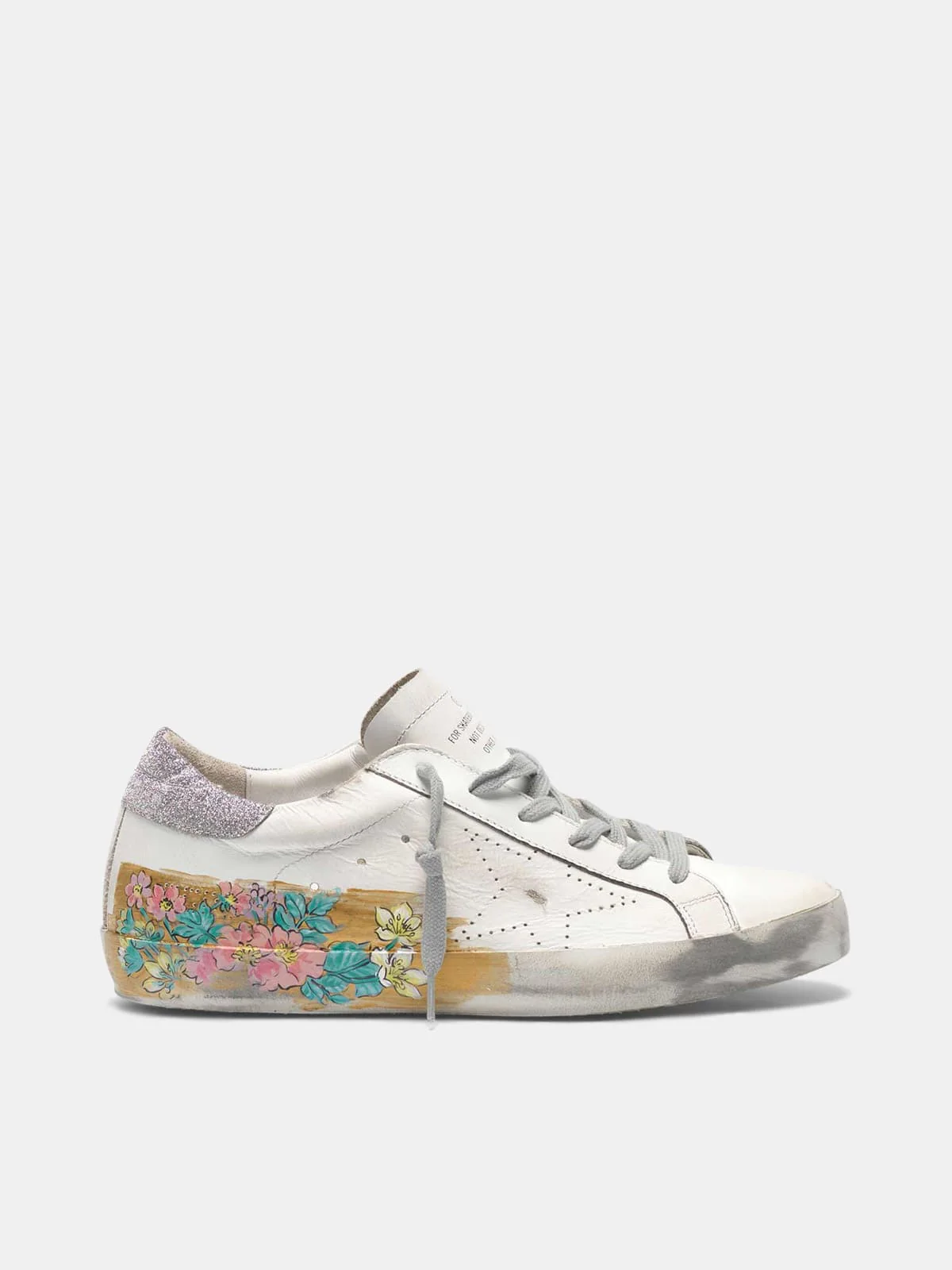 Women | Super-Star Sneakers with Gold Varnish & Hand-Painted Details