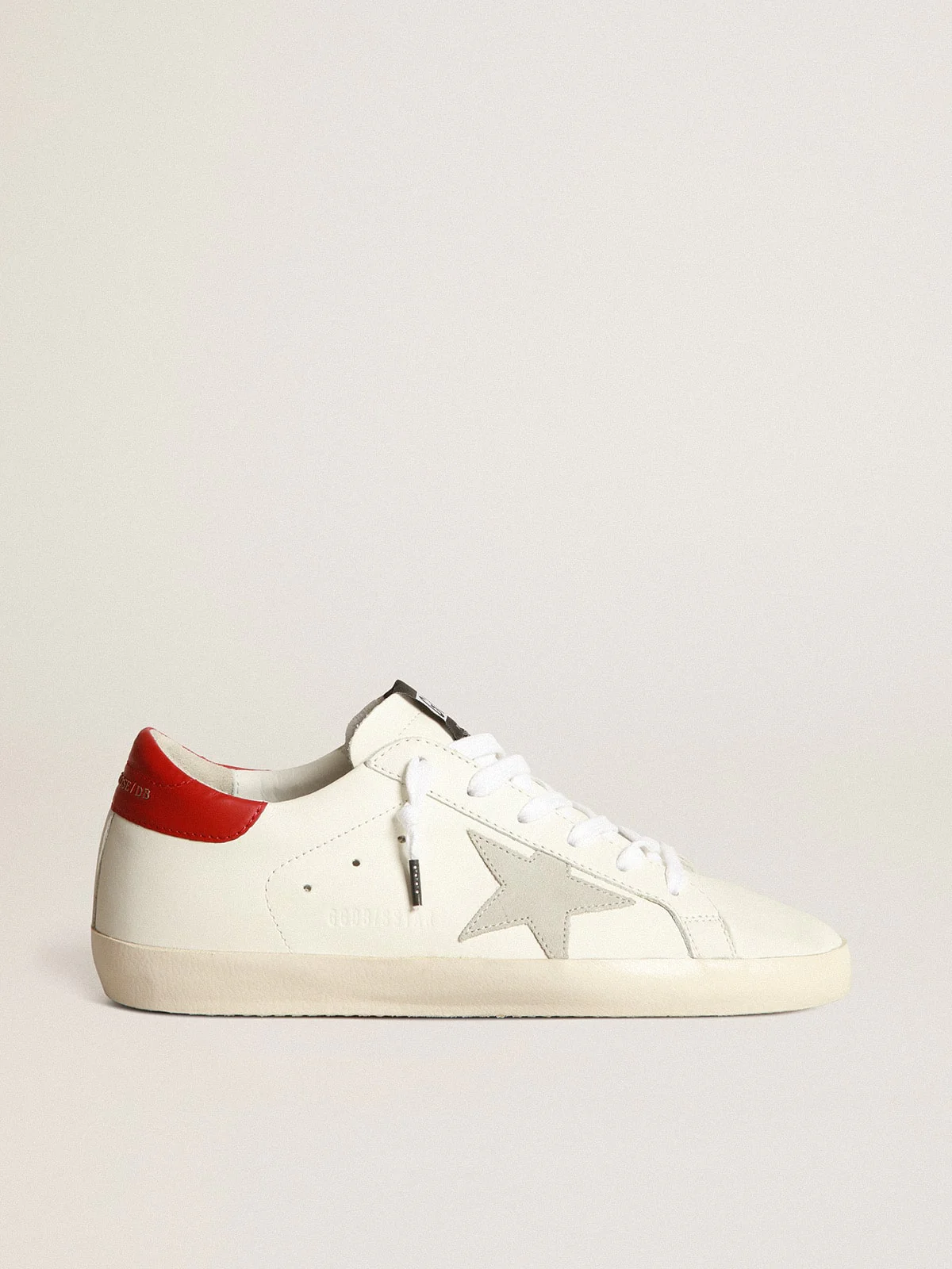 Women | Super-Star Sneakers with Ice-Gray Suede Star & Burgundy Suede Heel Tab | White x Ice x Red - Image 6