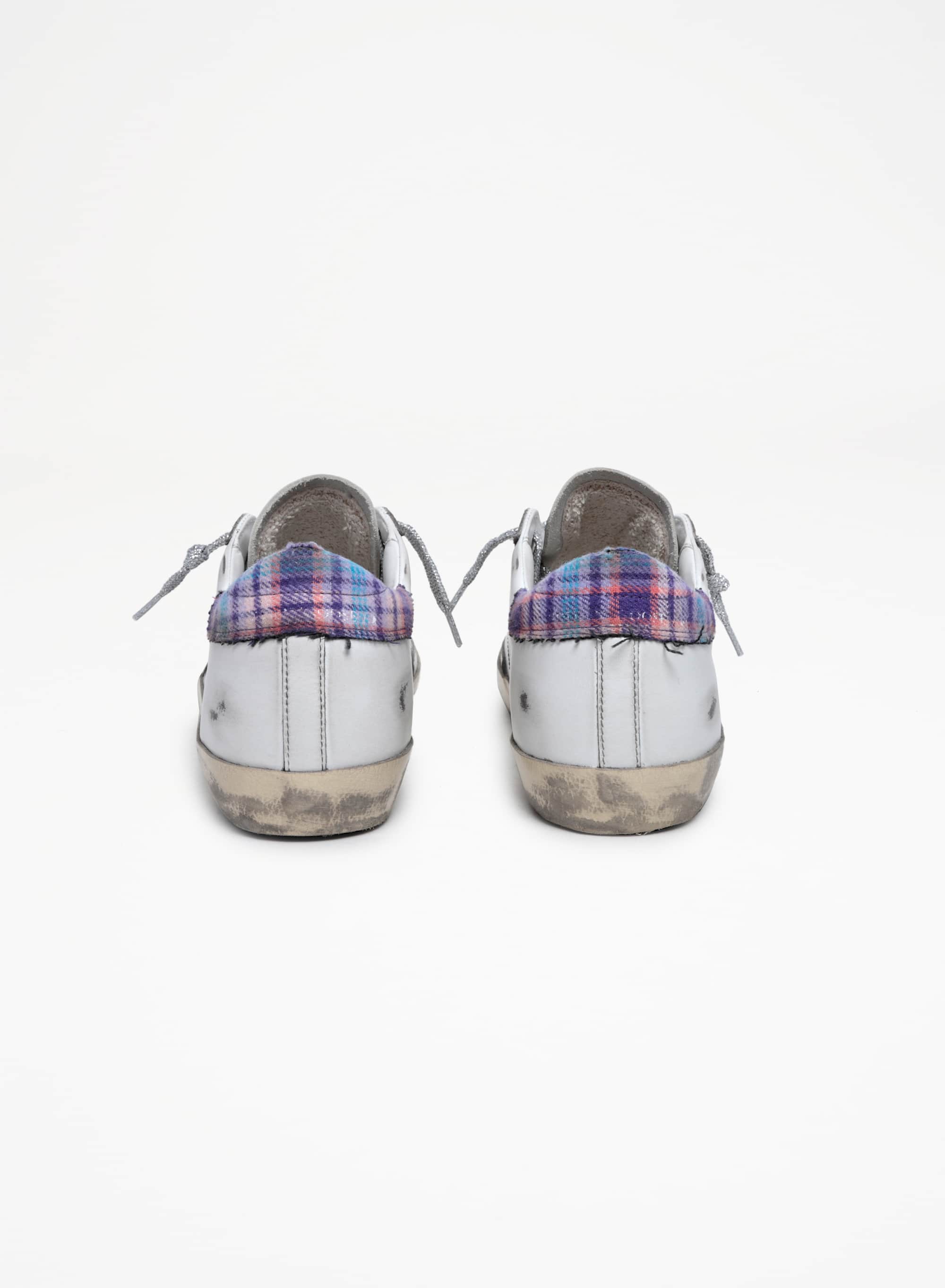 Women | Super-Star Sneakers with Jacquard Heel Tab & Snake-Print Suede Star | White x Beige x Multicolor - Image 6