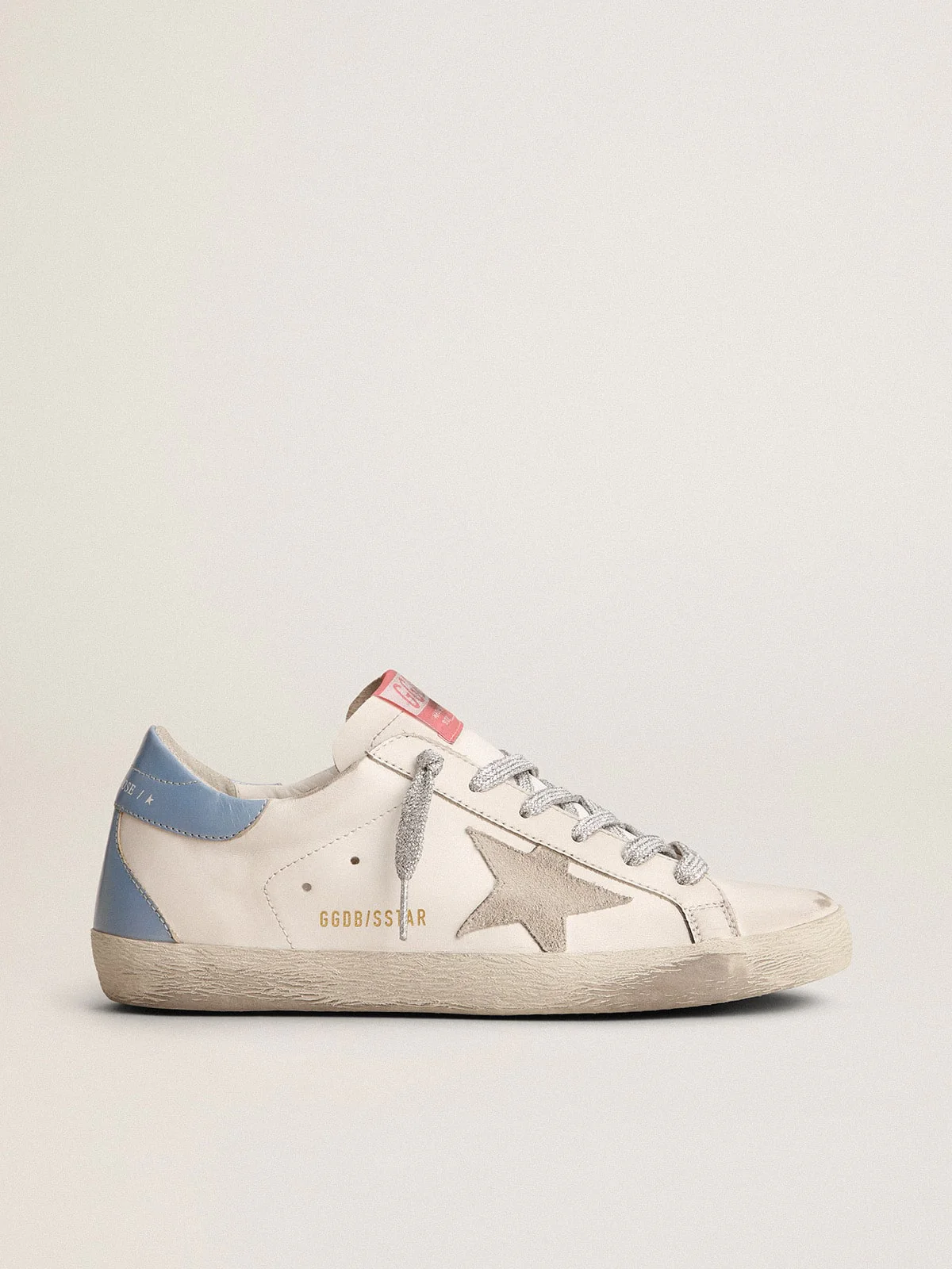 Women | Super-Star Sneakers with Light Blue Heel Tab & Ice-Gray Star | White x Ice x Sky - Image 6