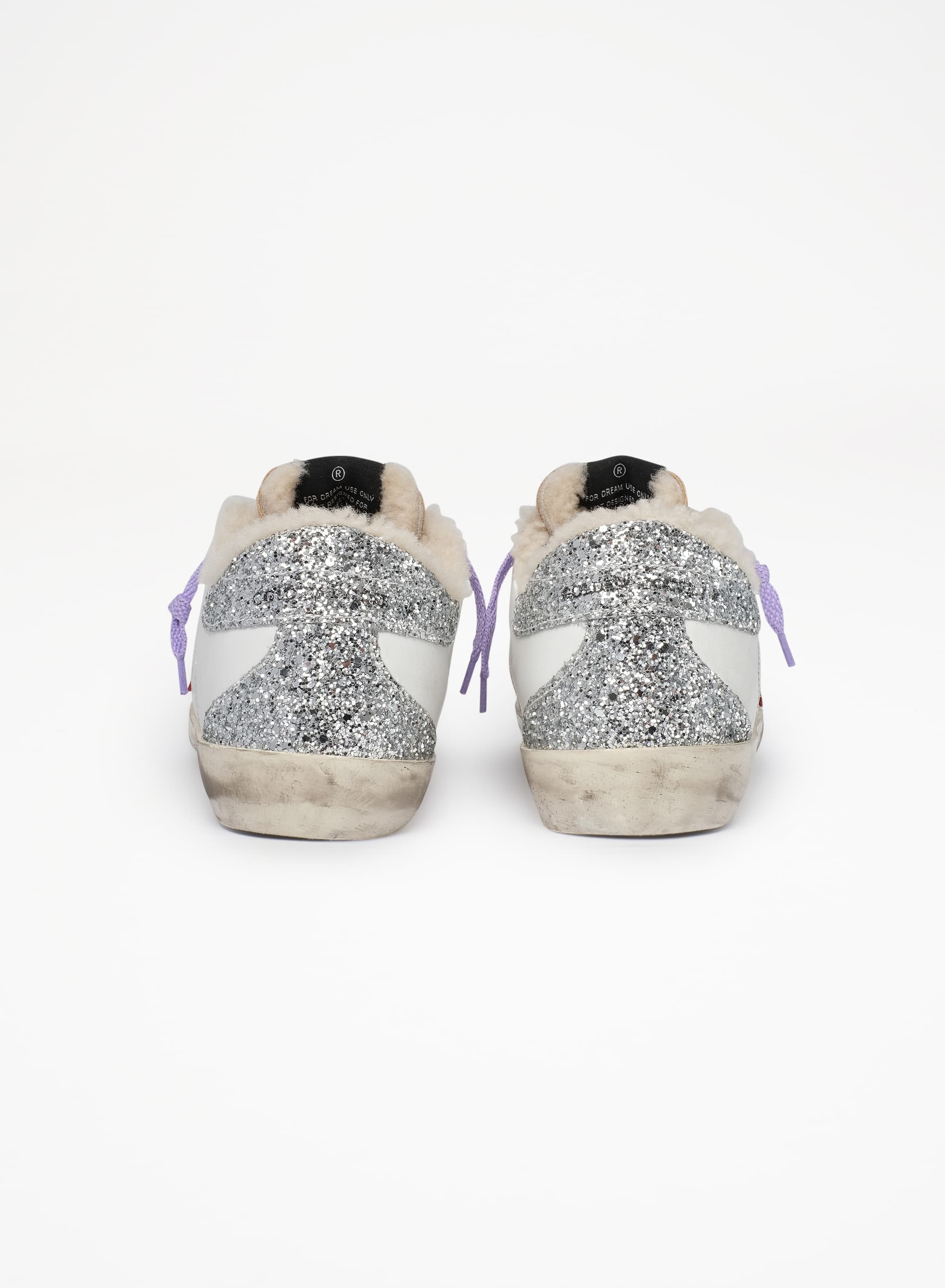 Women | Super-Star Sneakers with Shearling Lining & Red Suede Star | White x Red x Silver x Cappuccino - Image 4