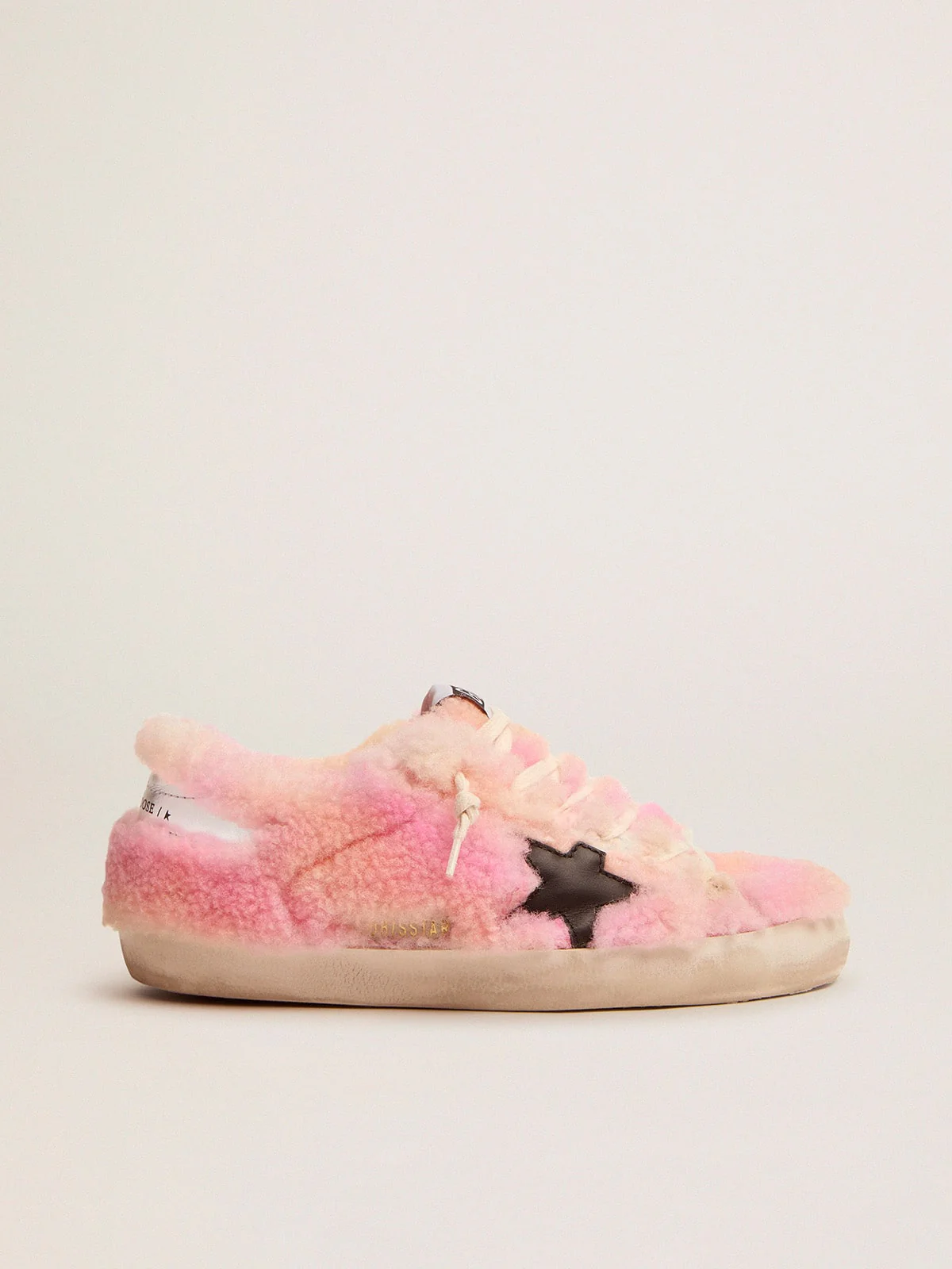 Women | Super-Star Sneakers with Upper & Lining Pink Tie-Dye Shearling | Orange Yellow Red x Black x Silver - Image 2