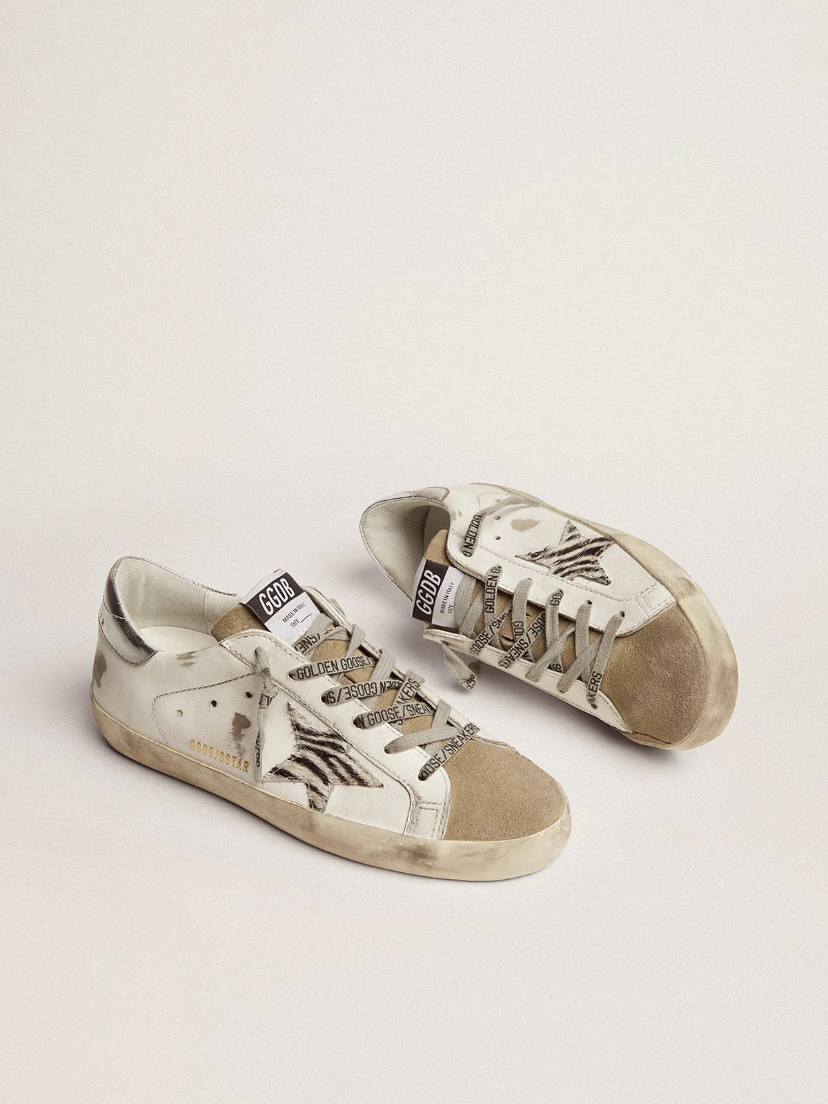 Women | Super-Star with Zebra Print Pony Skin Star | White x White Black Zebra x Silver - Image 4