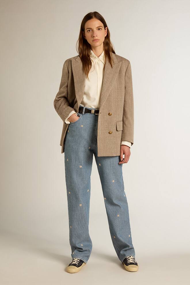 Women | White Shirt with Embroideries On The Collar | Heritage White