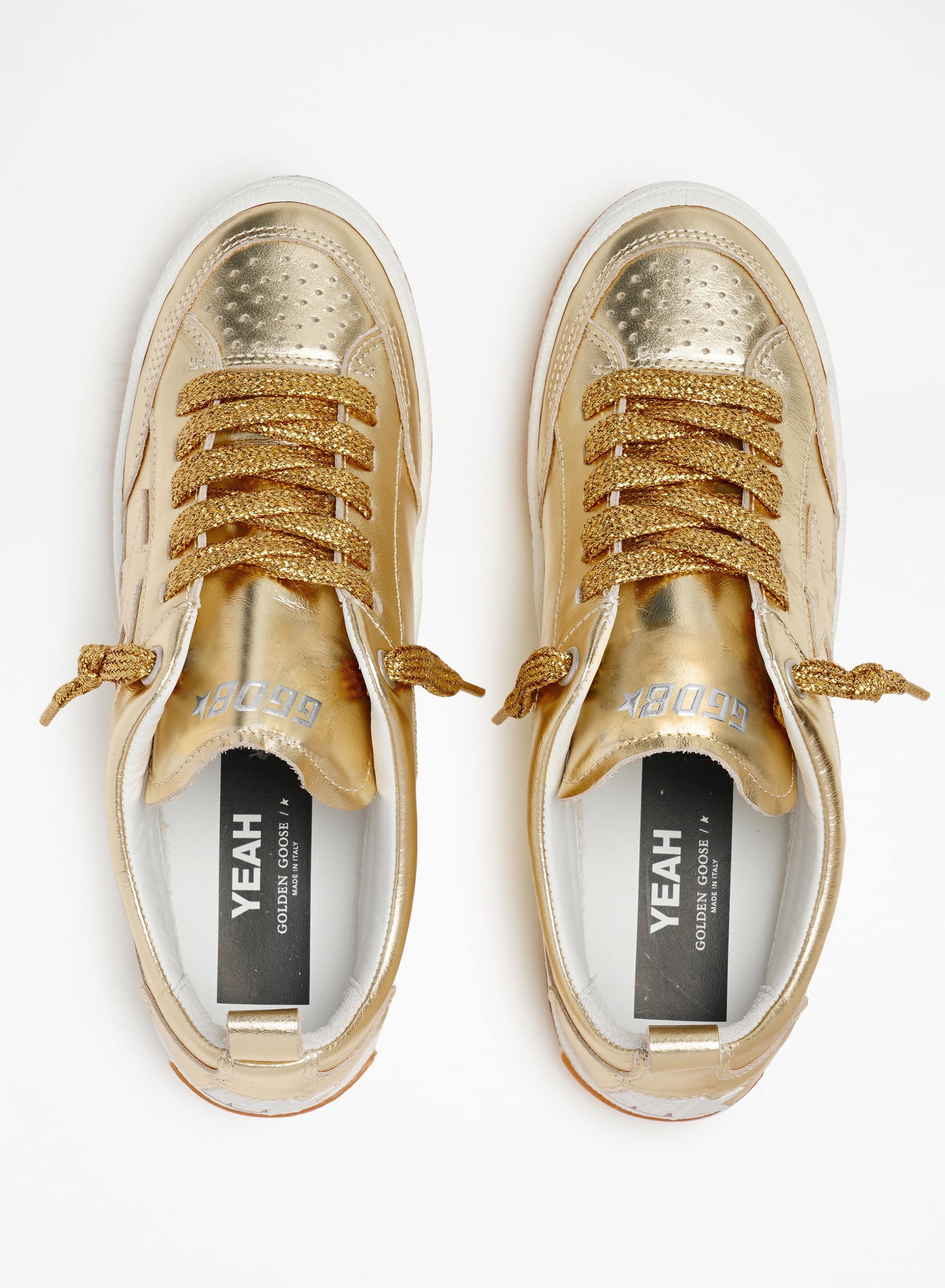 Women | Yeah Sneakers Gold Laminated Leather | Gold - Image 4
