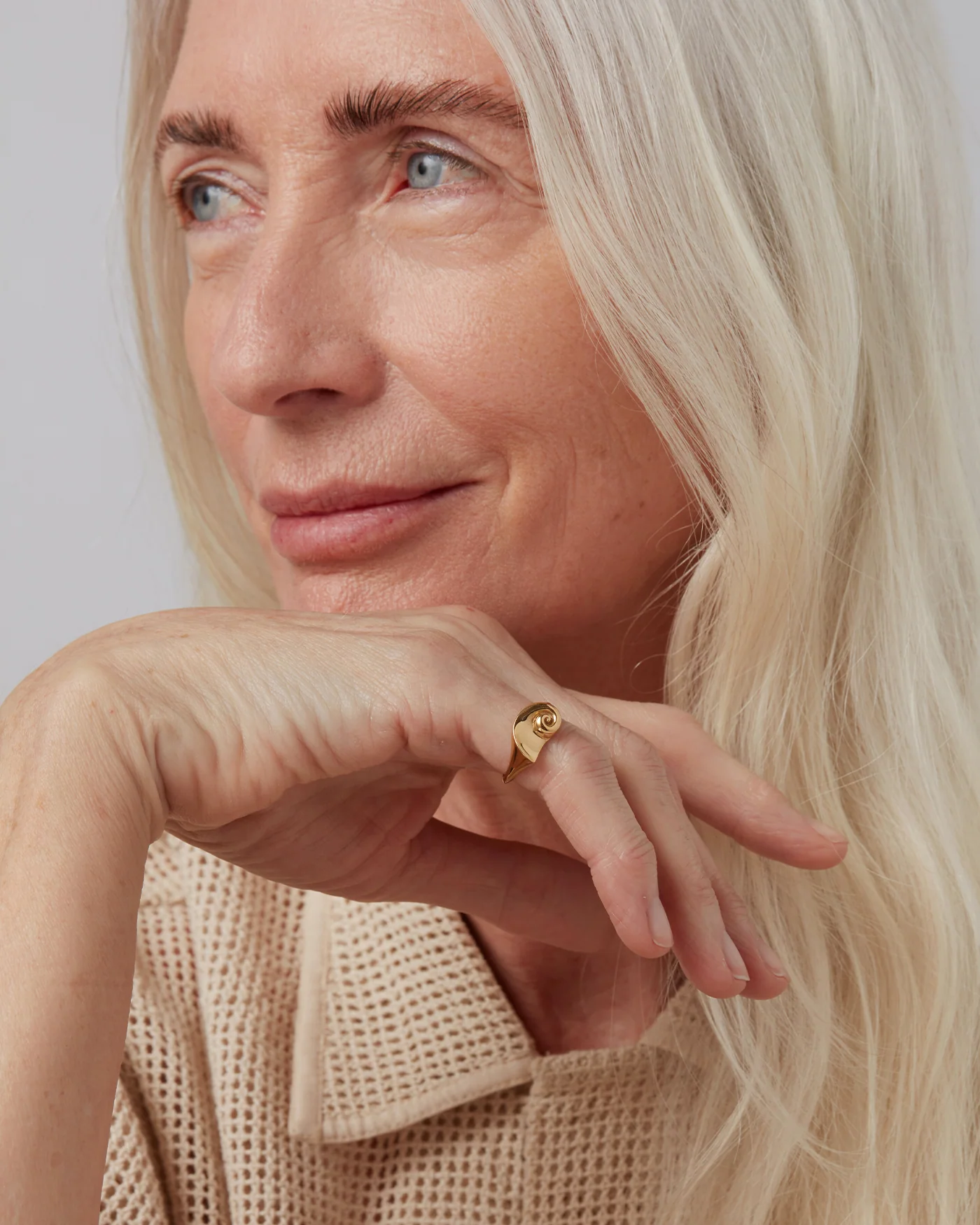 Lucille Signet Ring | 14K Gold-Plated Steel - Image 2