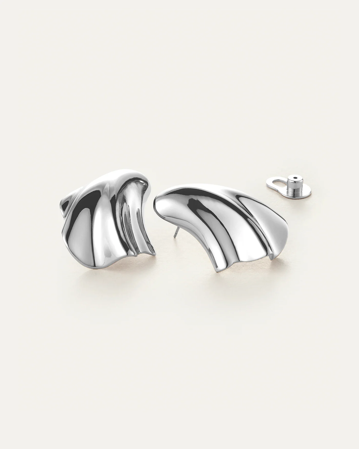 Lydia Earrings | Silver Dipped Brass - Image 3